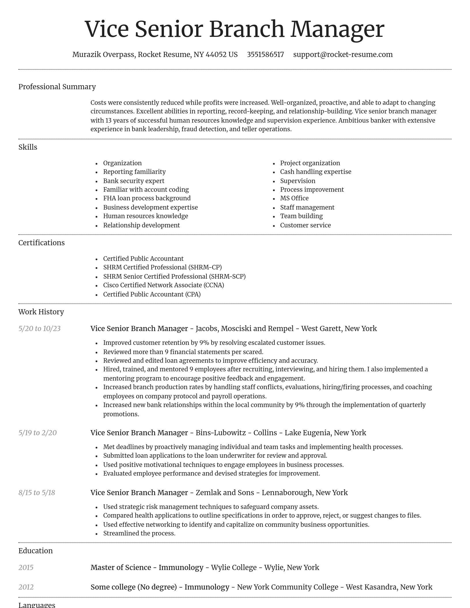 Dignified resume template