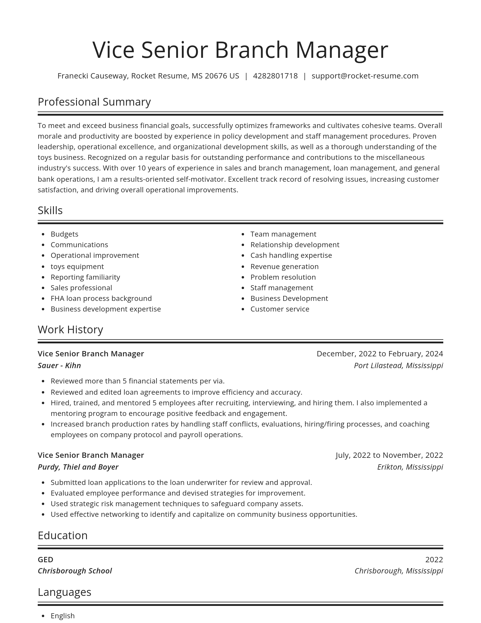 Spotlight resume template