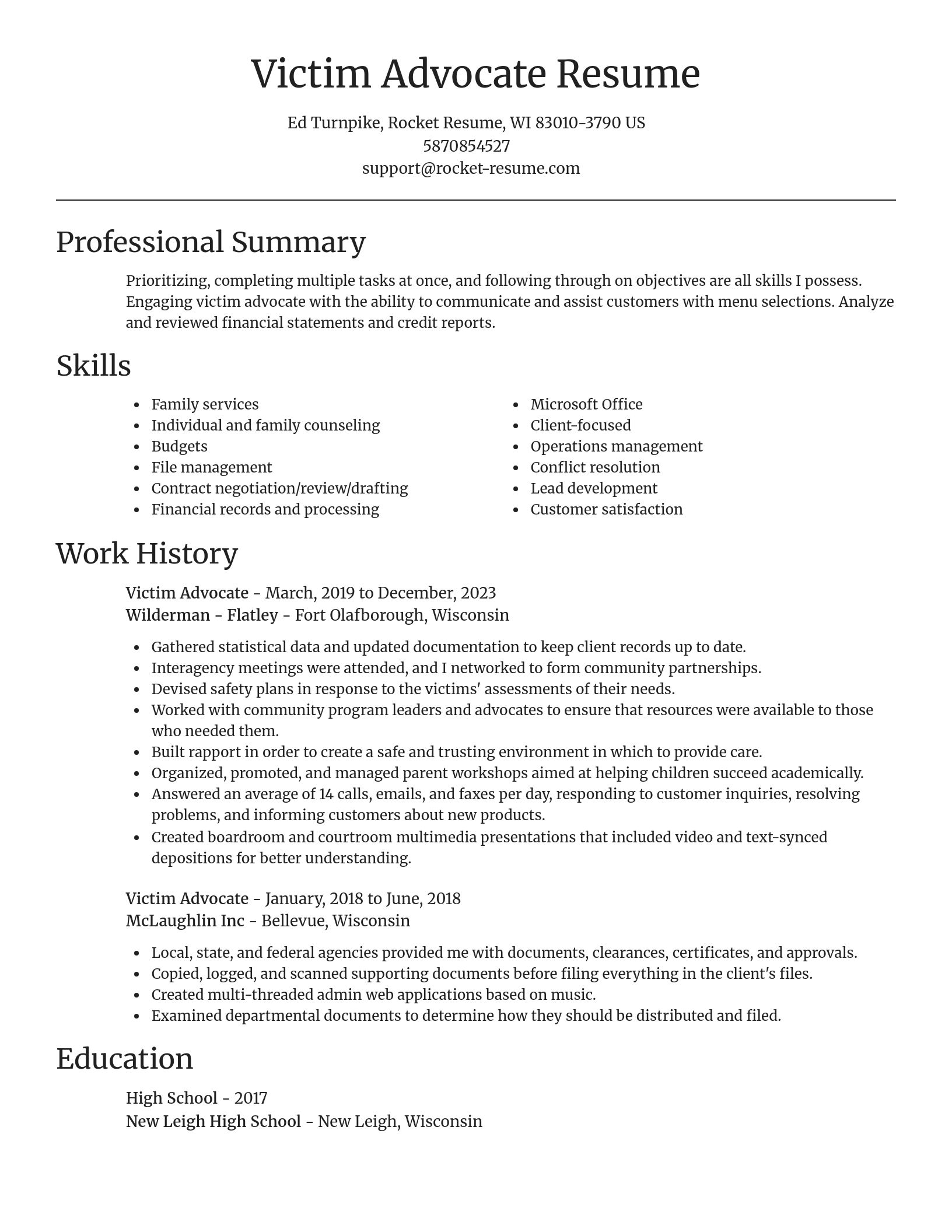 Focal Point resume template