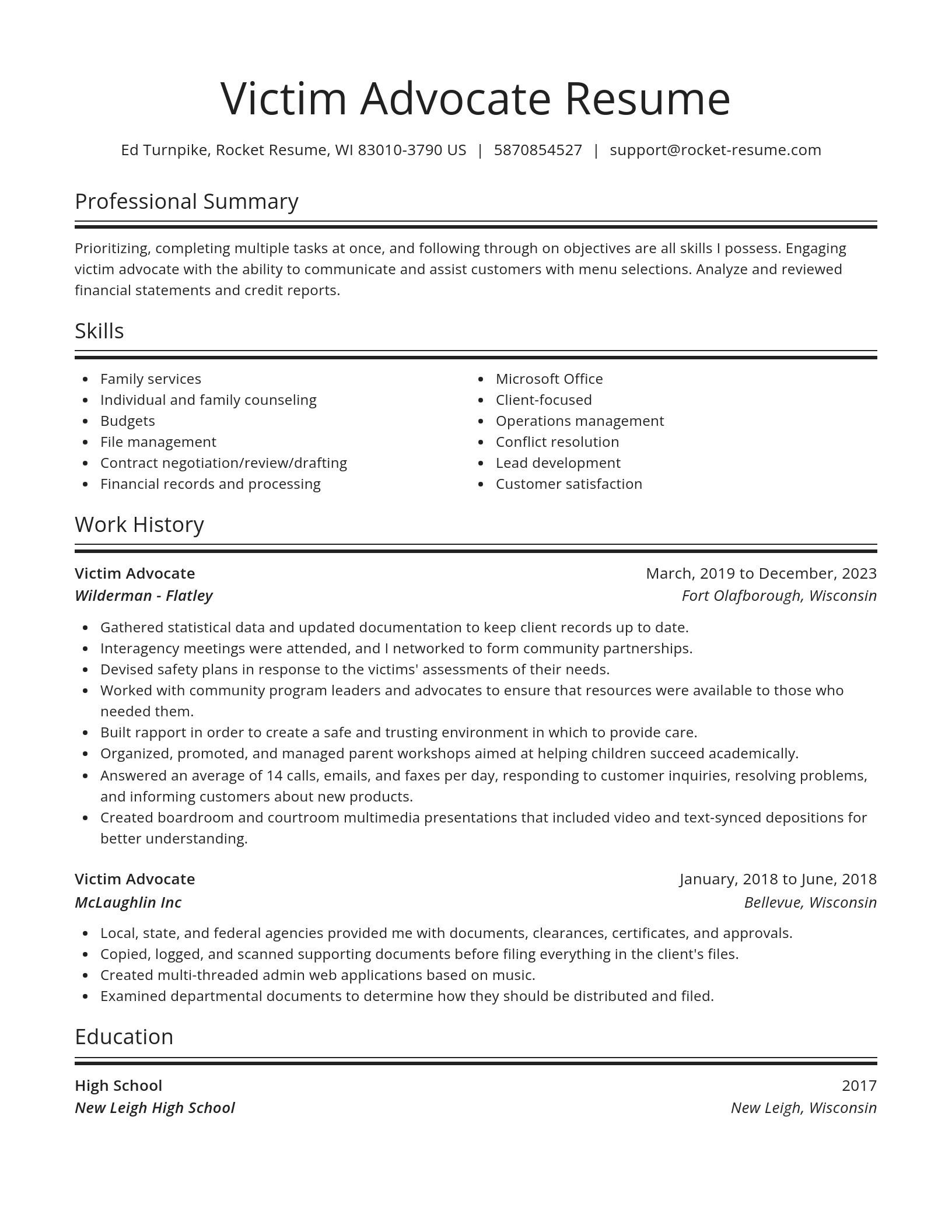 Spotlight resume template