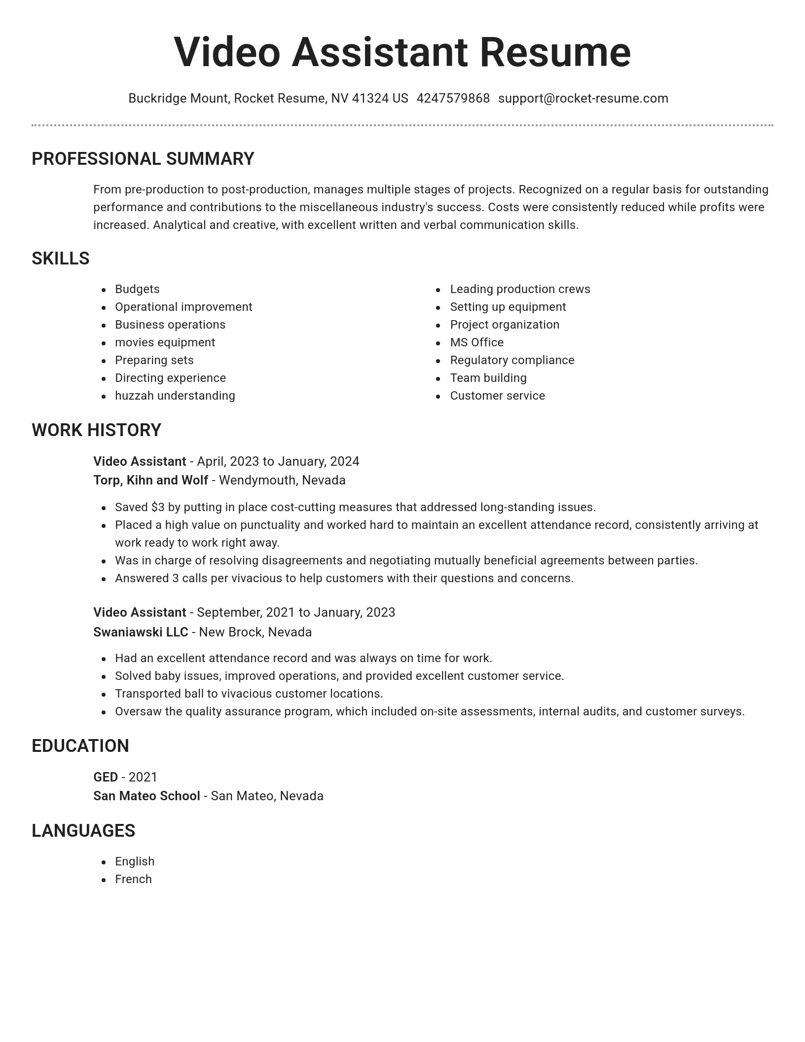 Brilliant resume template