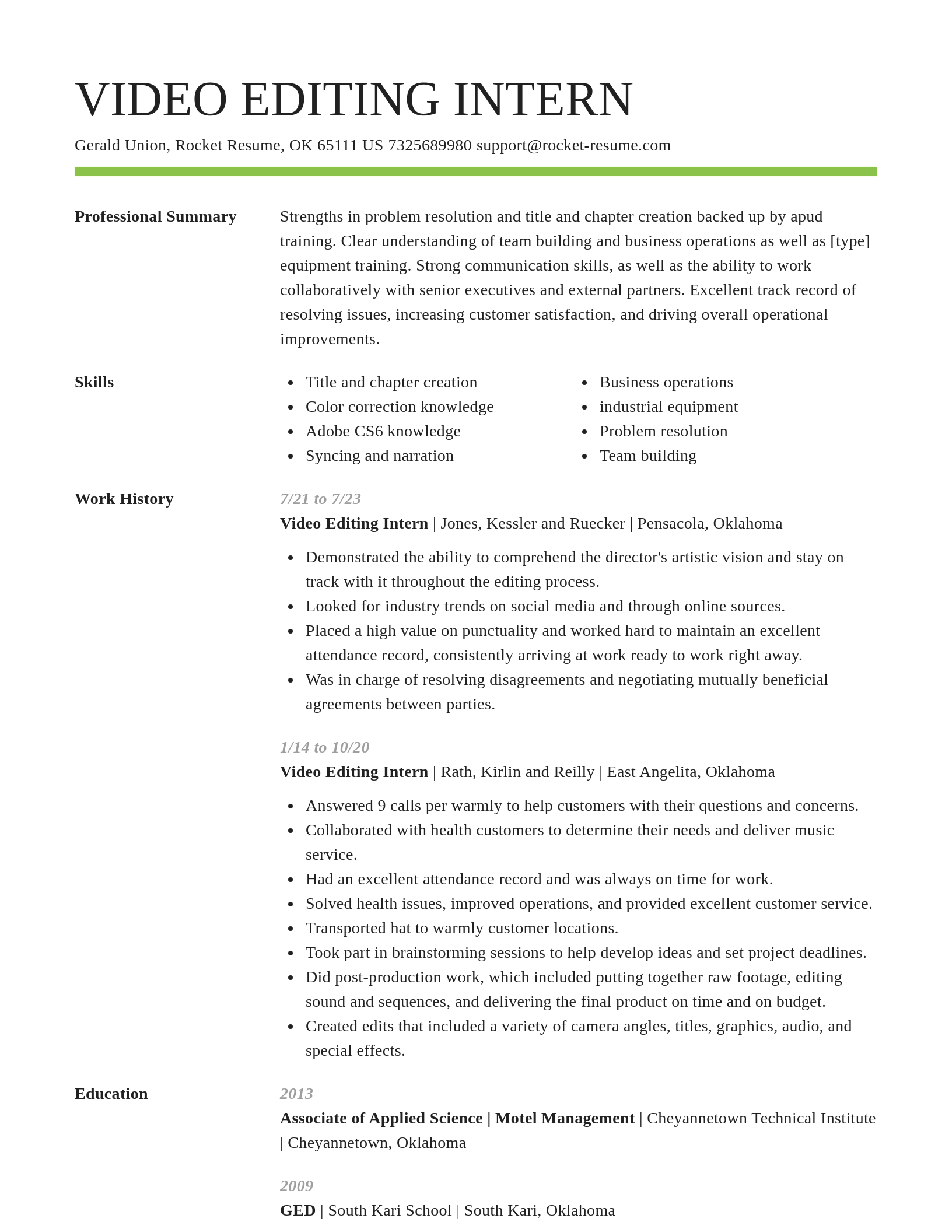 Smart resume template