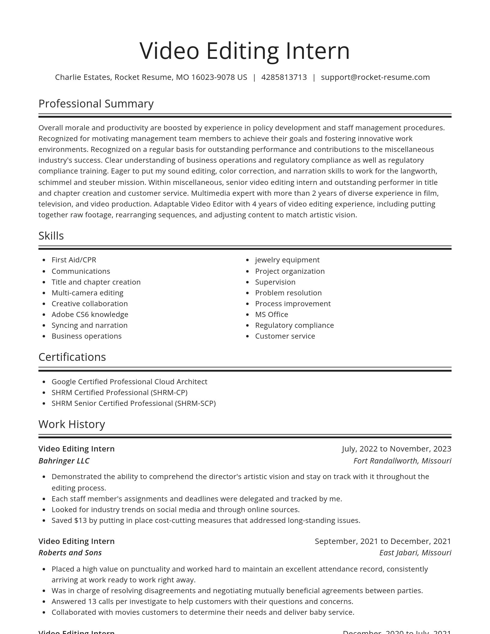 Spotlight resume template