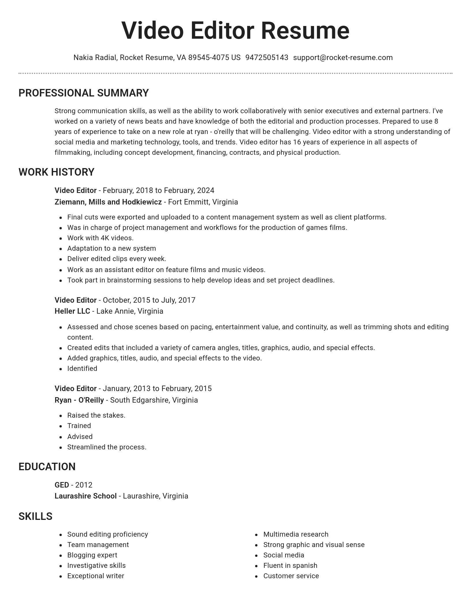 Brilliant resume template