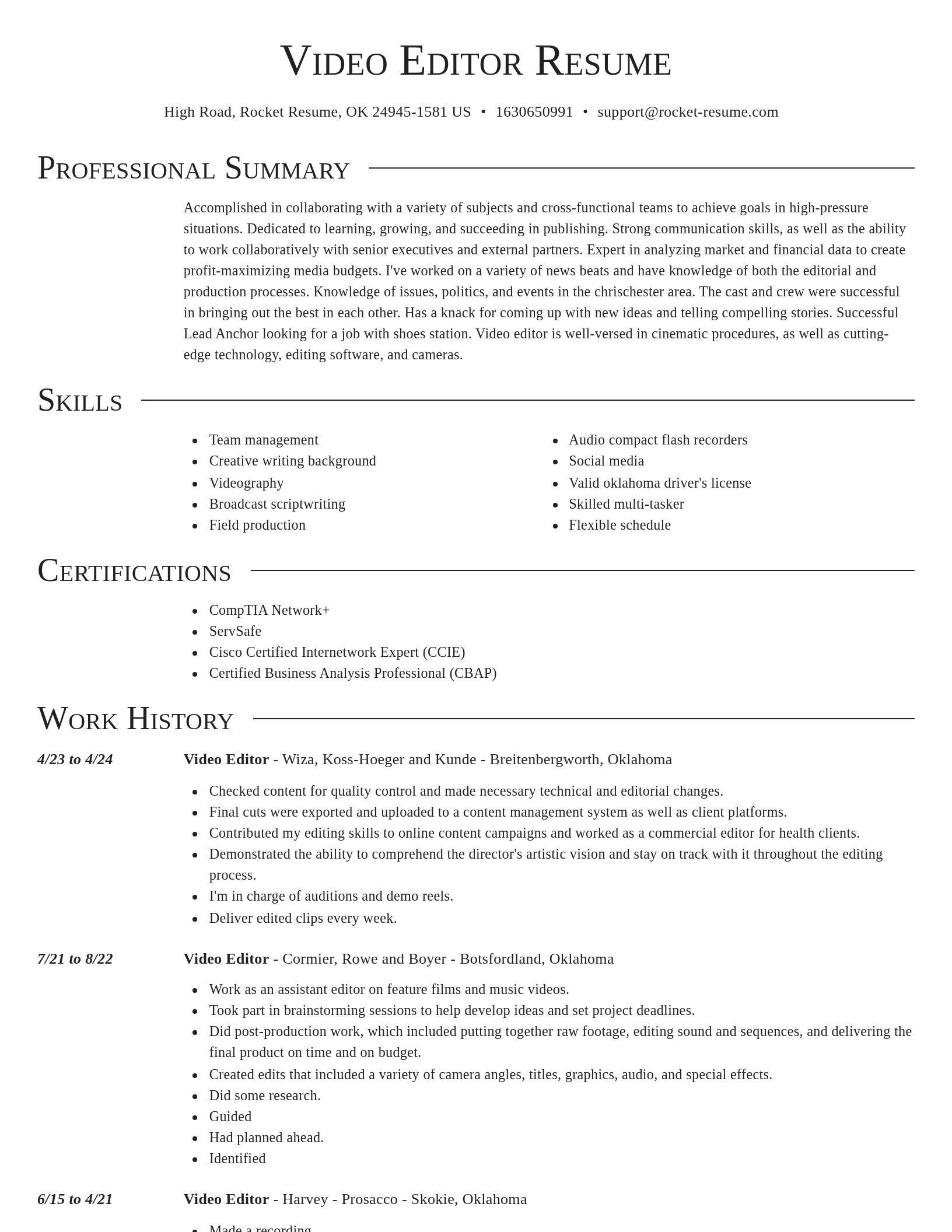 Director resume template
