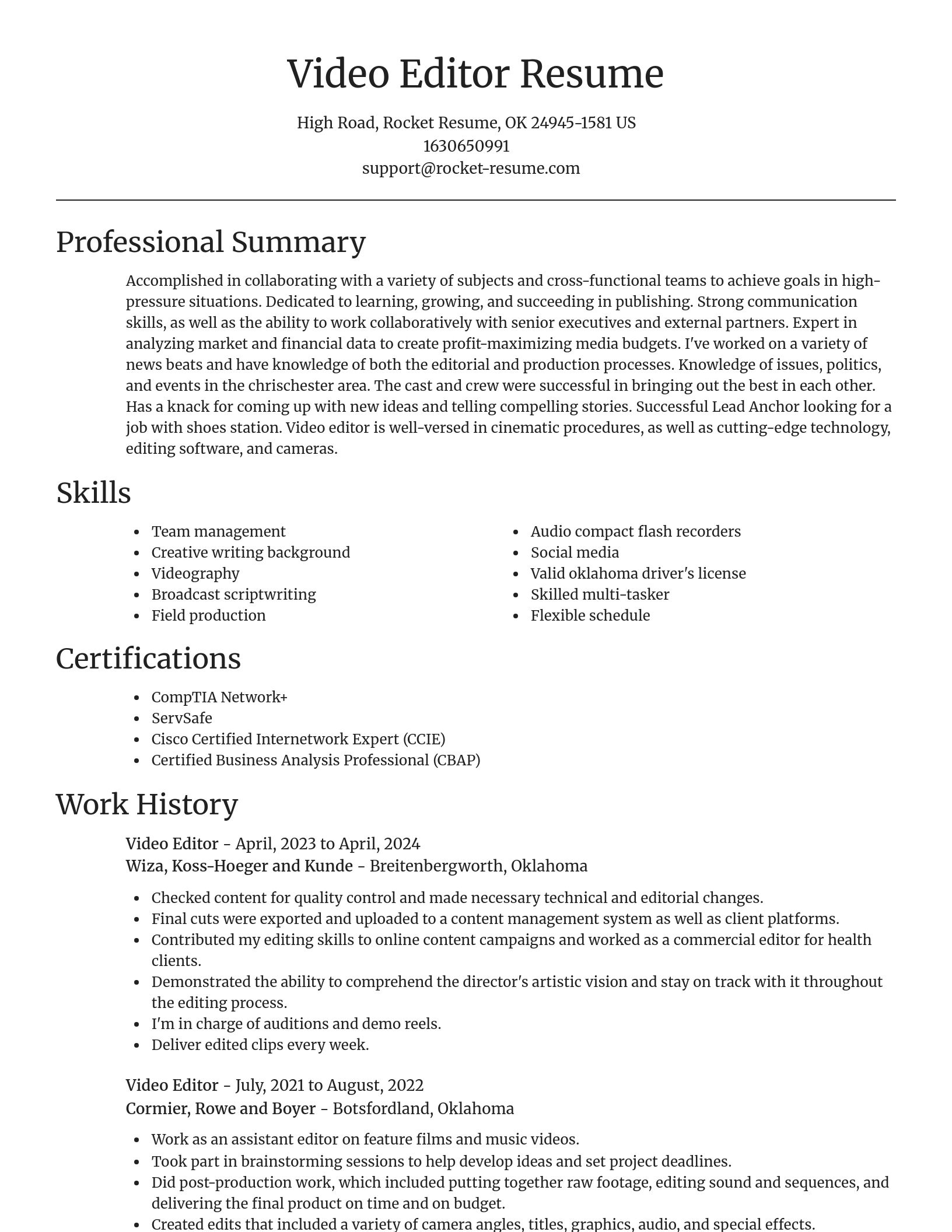 Focal Point resume template