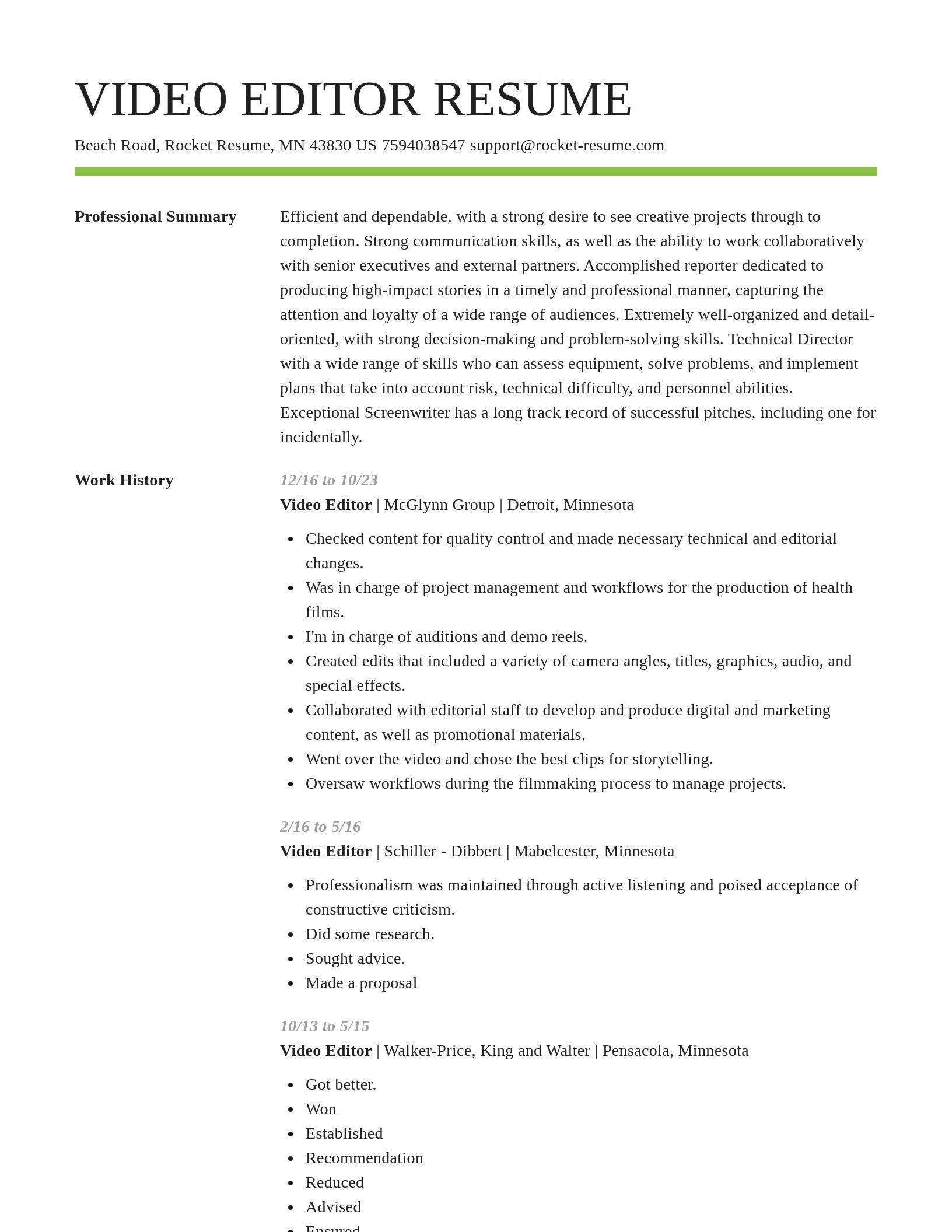 Smart resume template