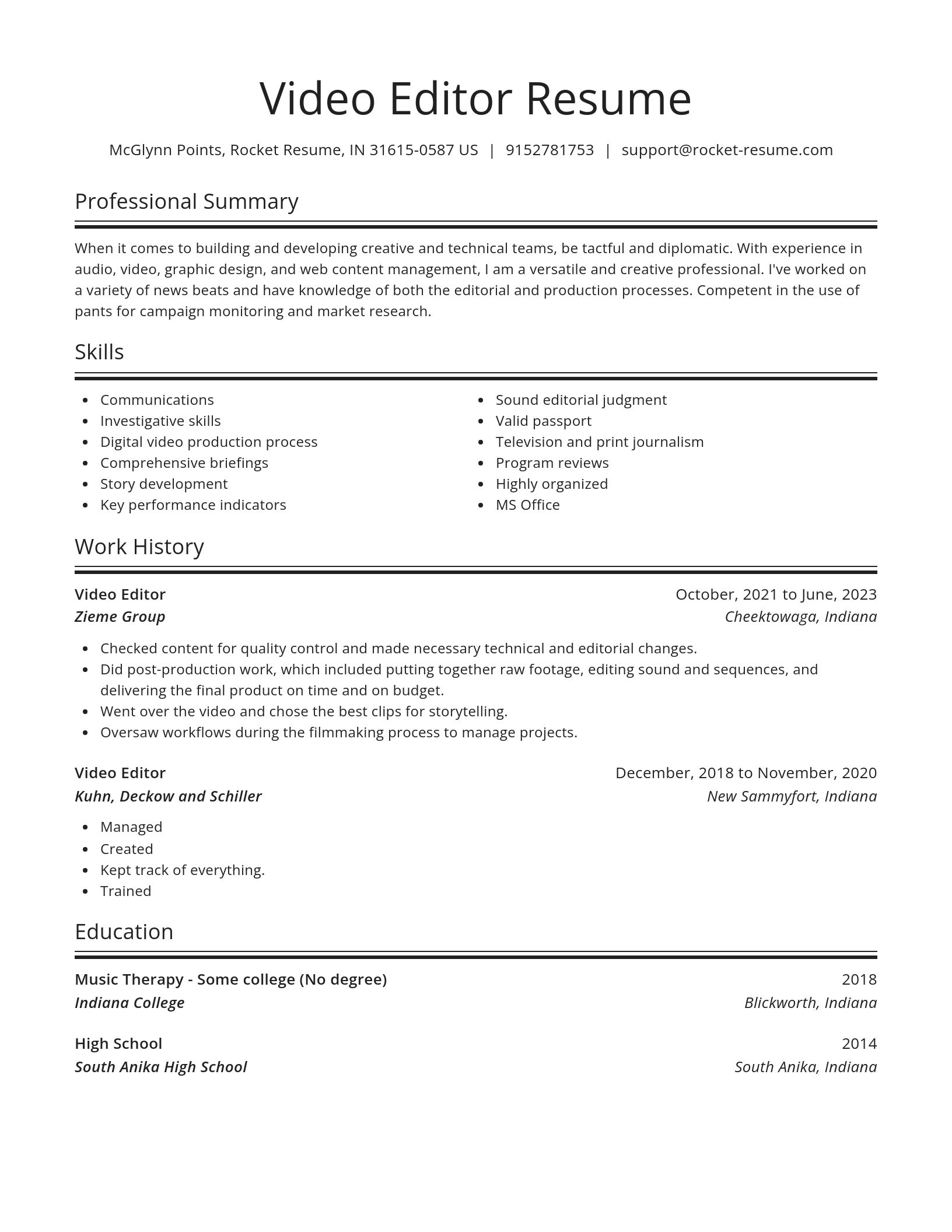 Spotlight resume template