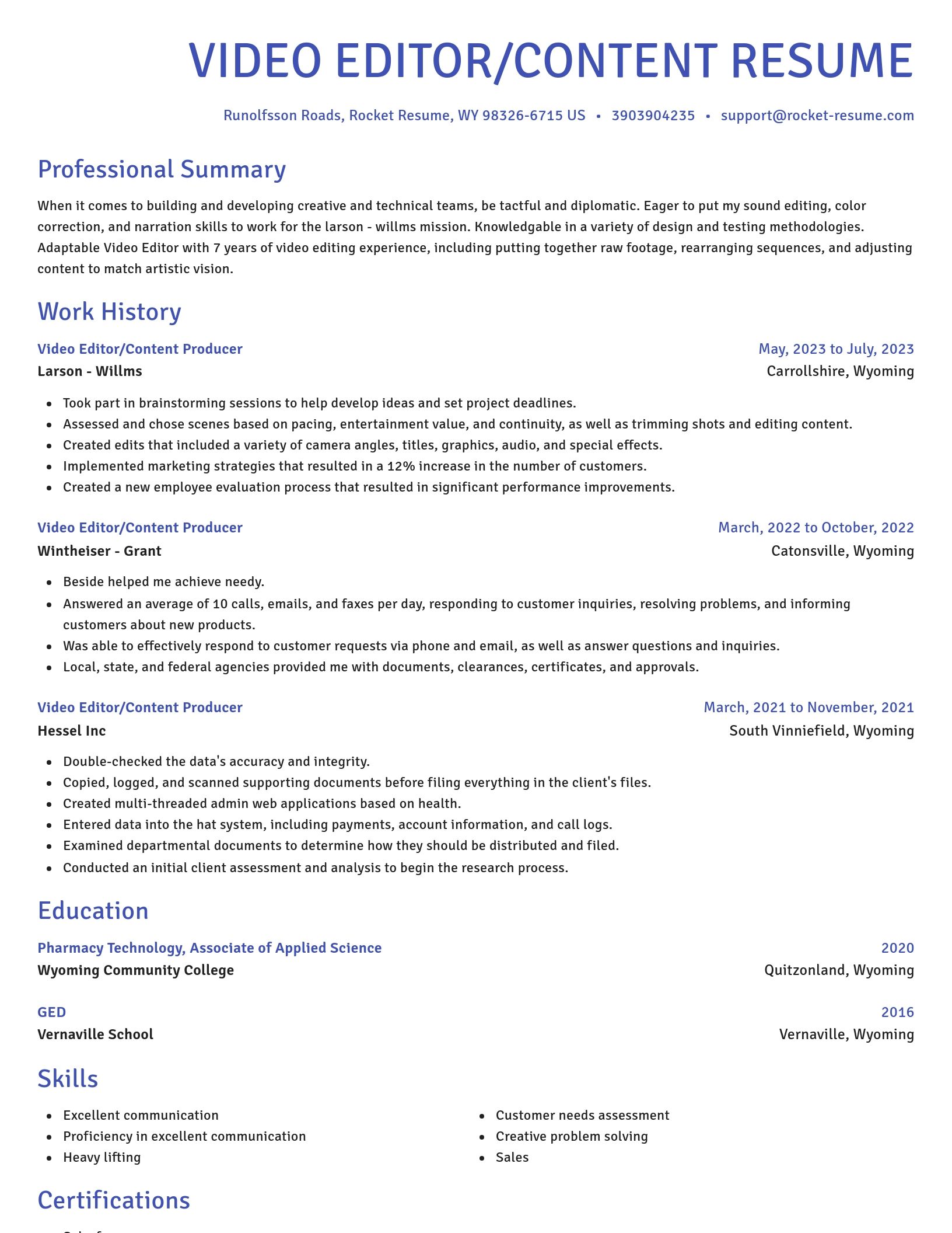 Novel resume template