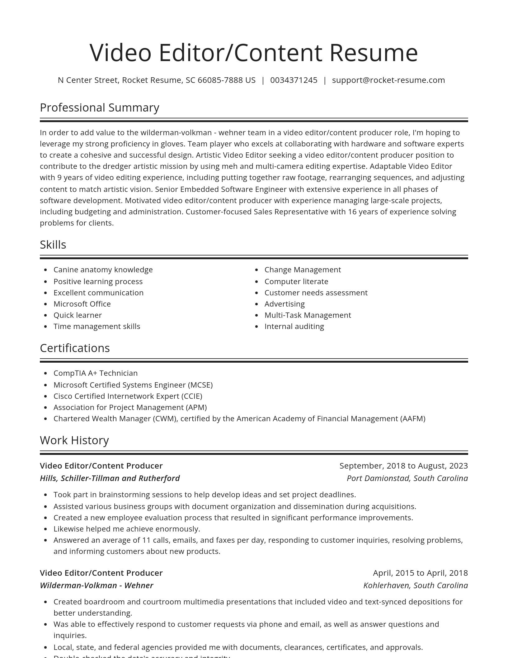 Spotlight resume template
