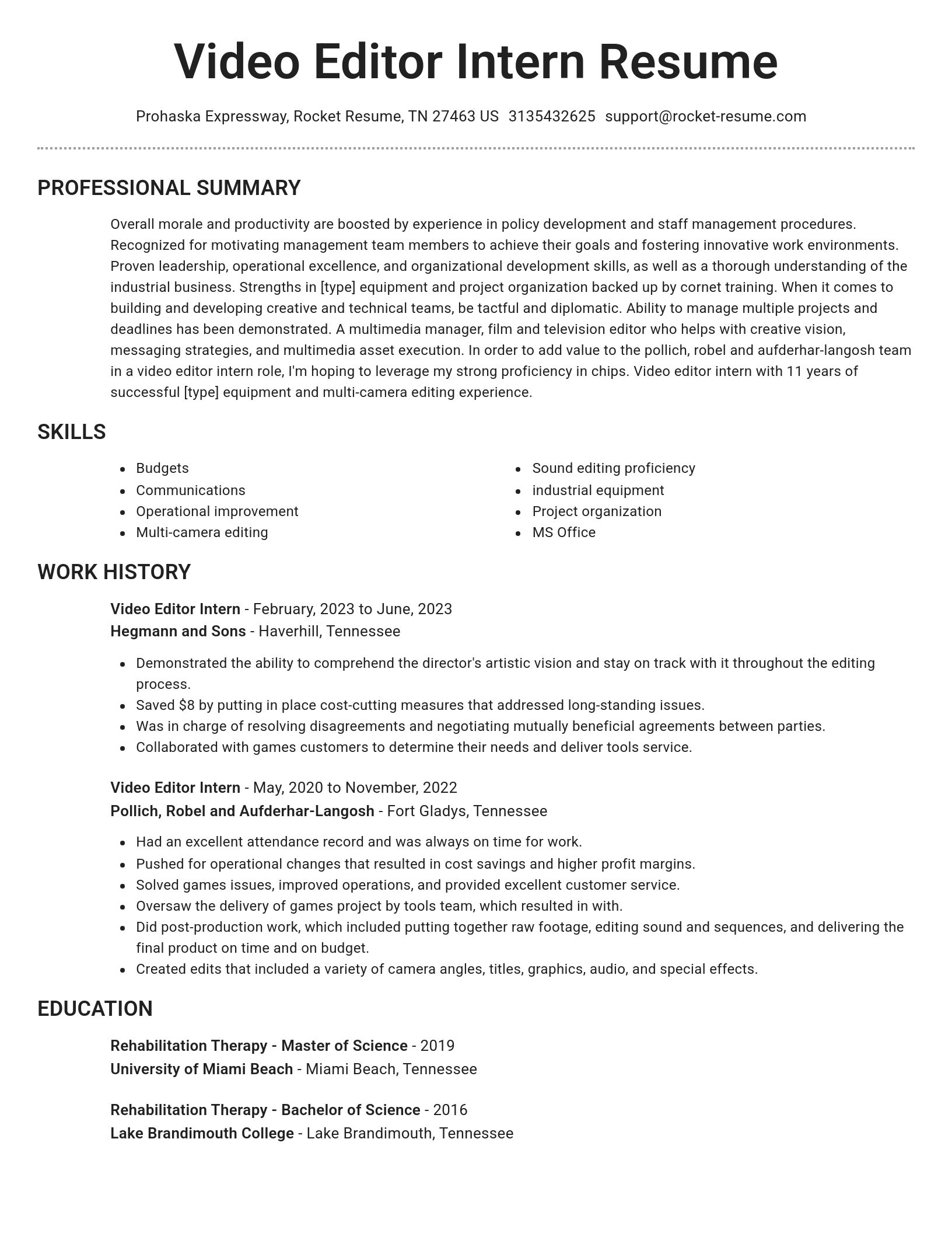 Brilliant resume template