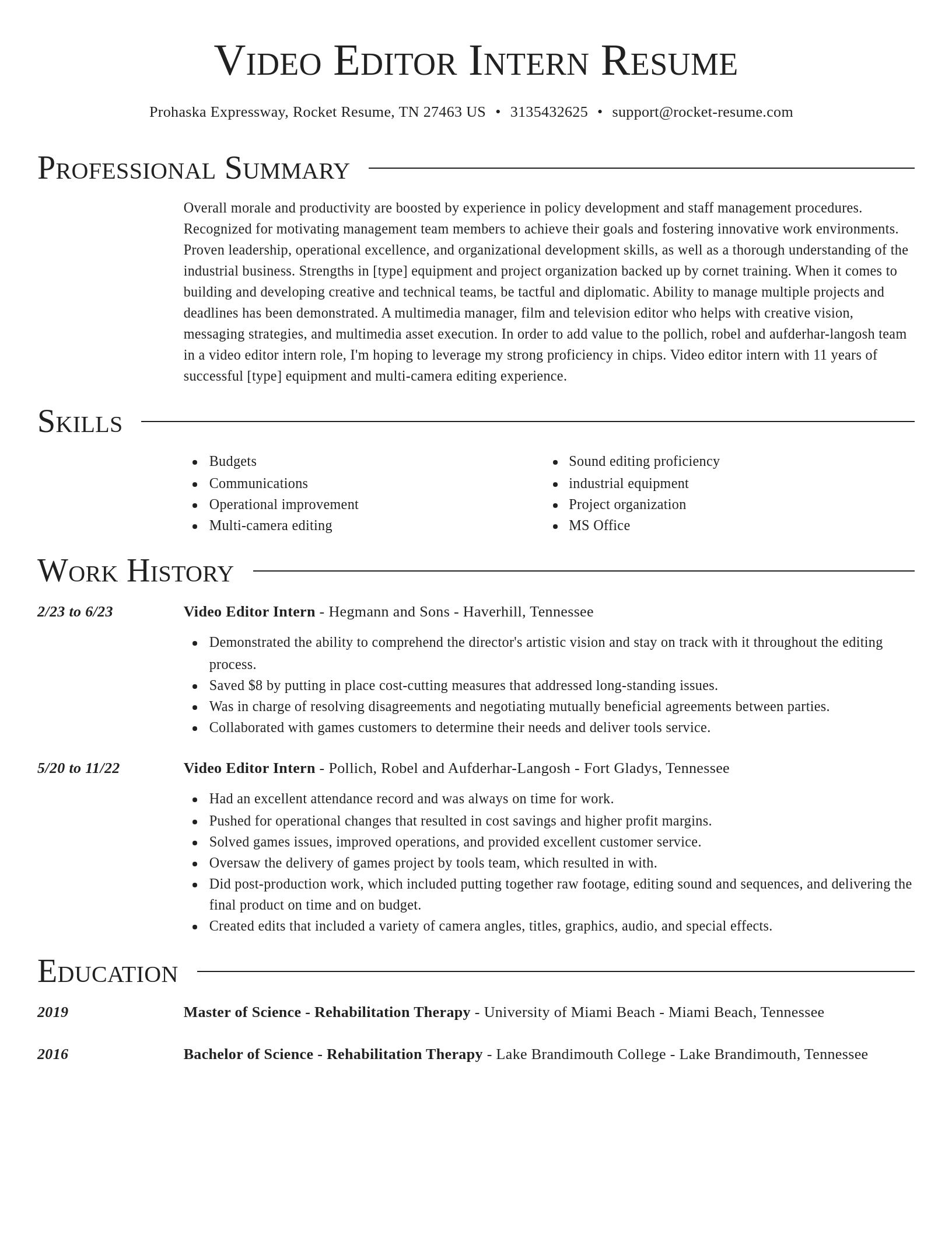 Director resume template