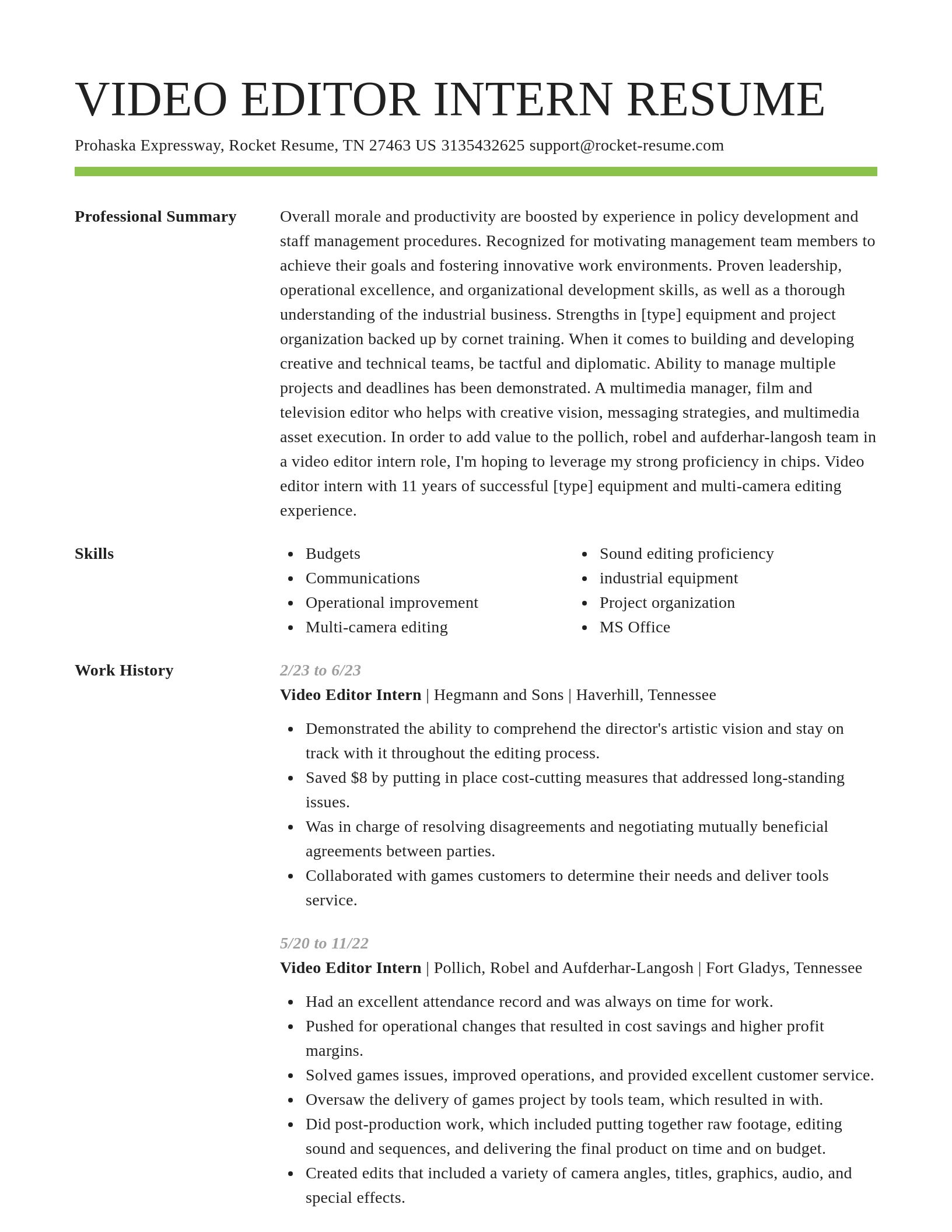 Smart resume template