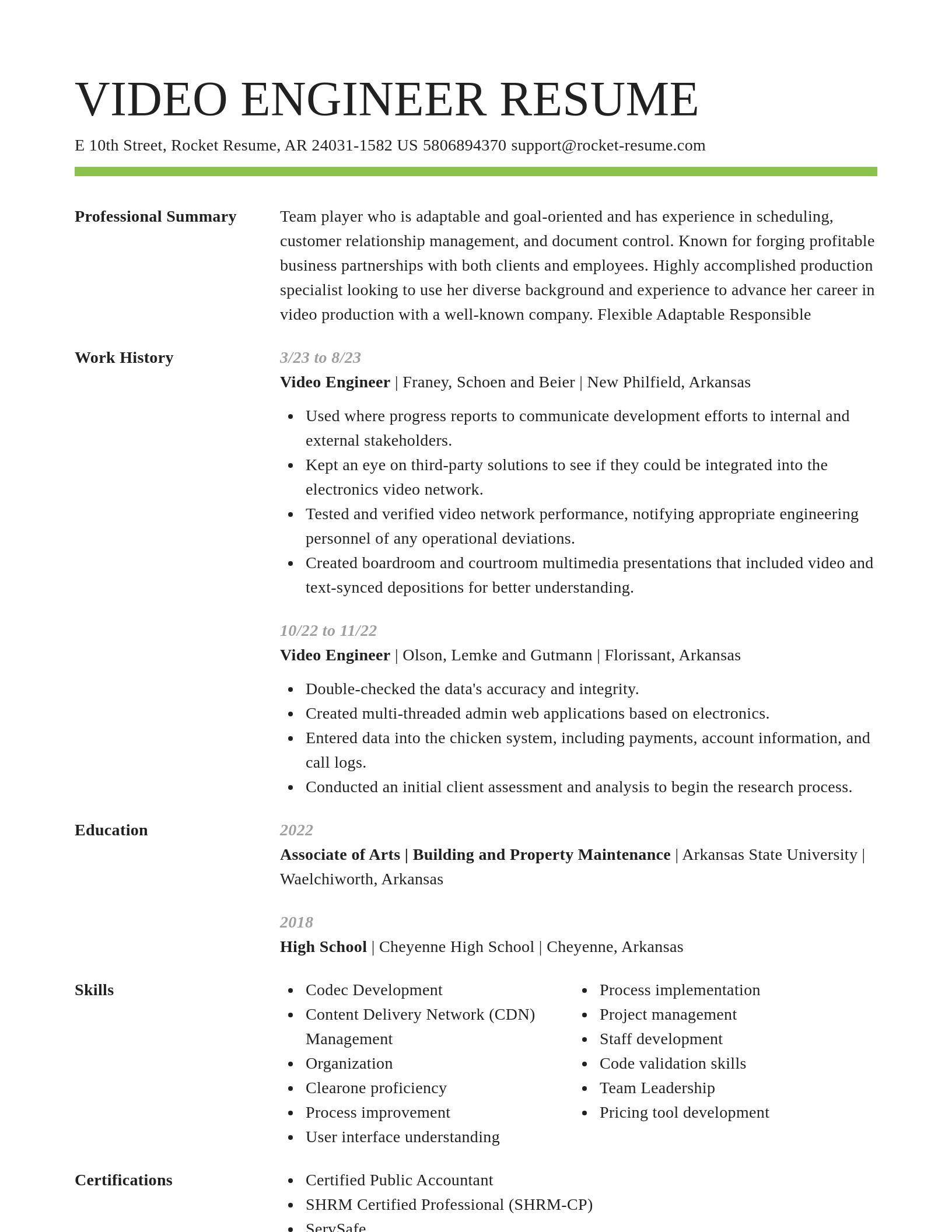 Smart resume template