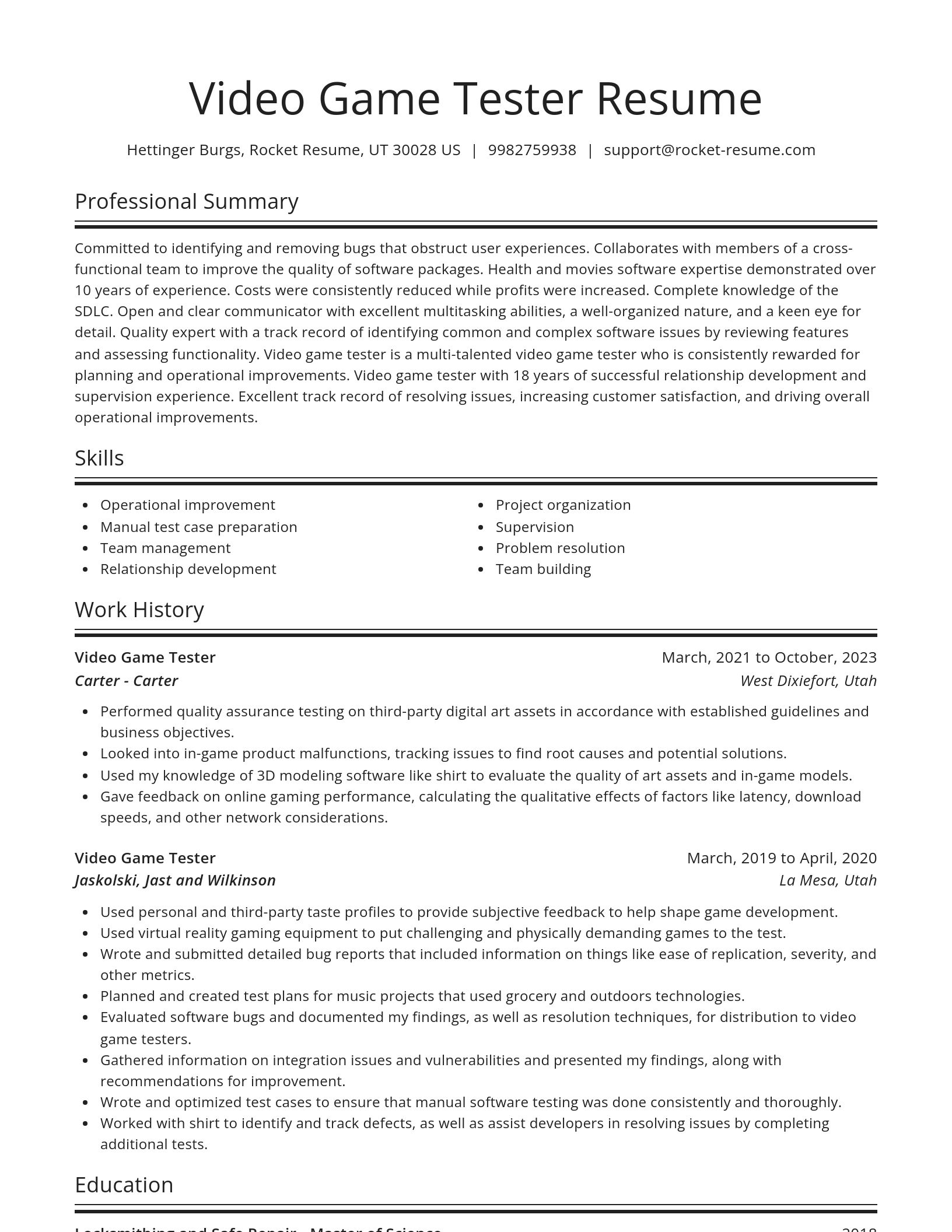 Spotlight resume template