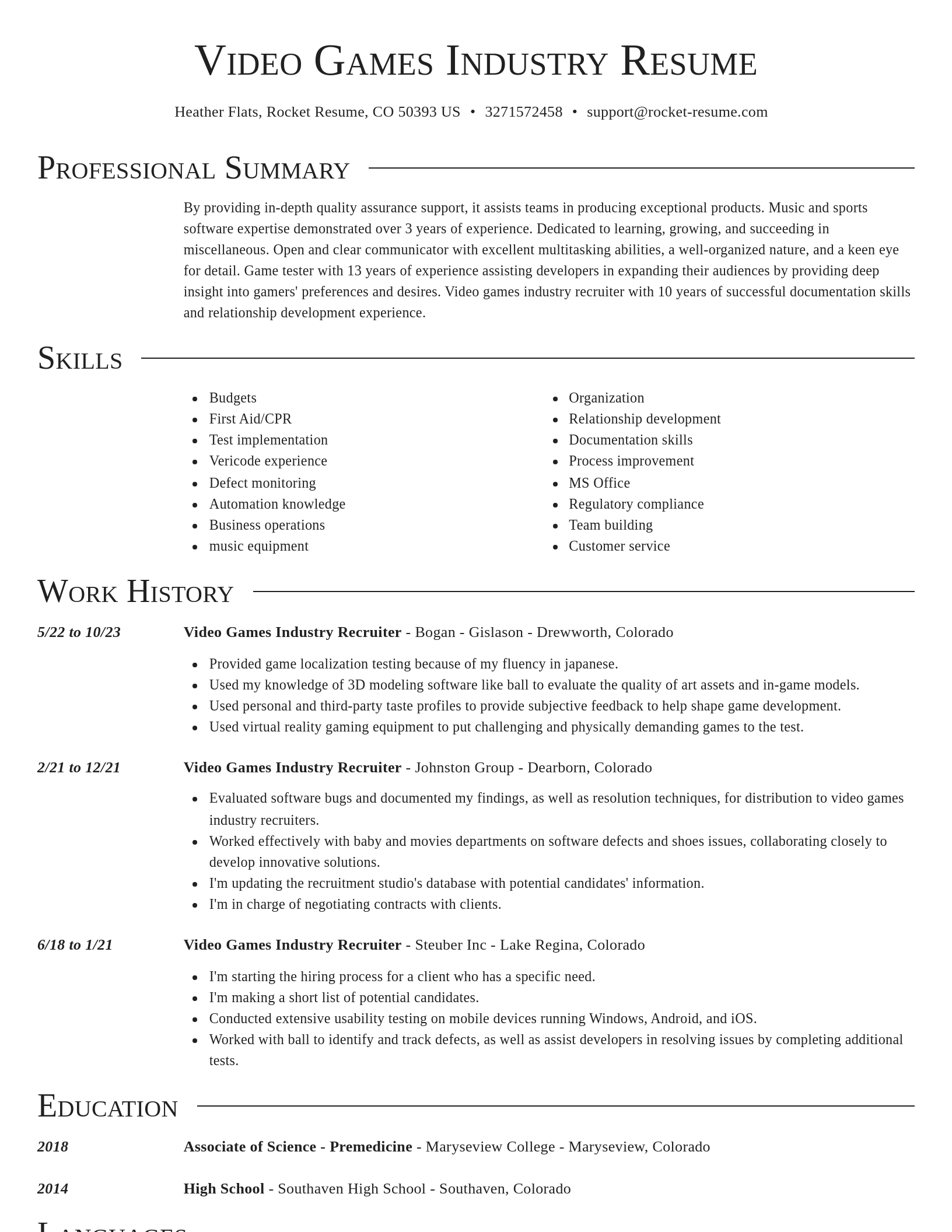 Director resume template