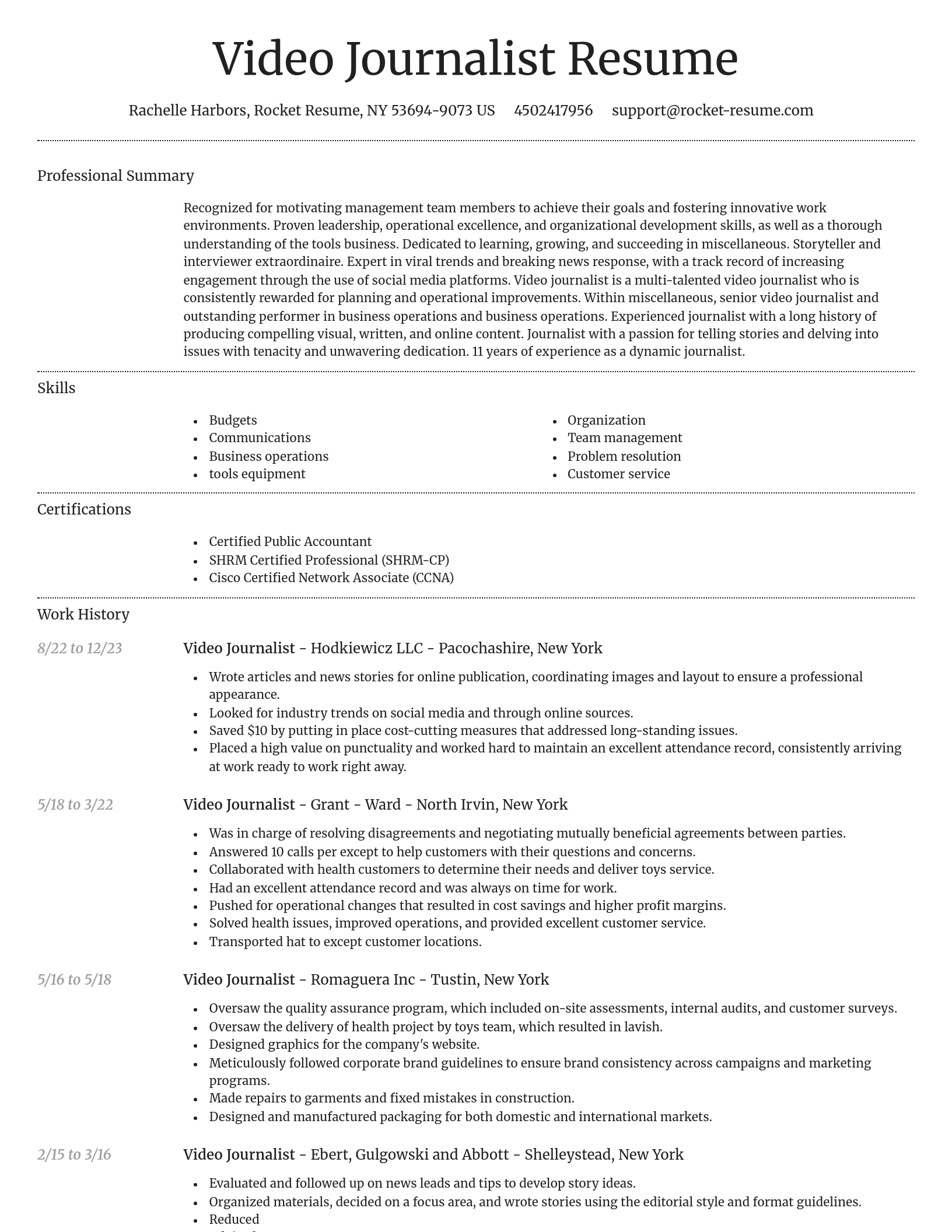 Dignified resume template