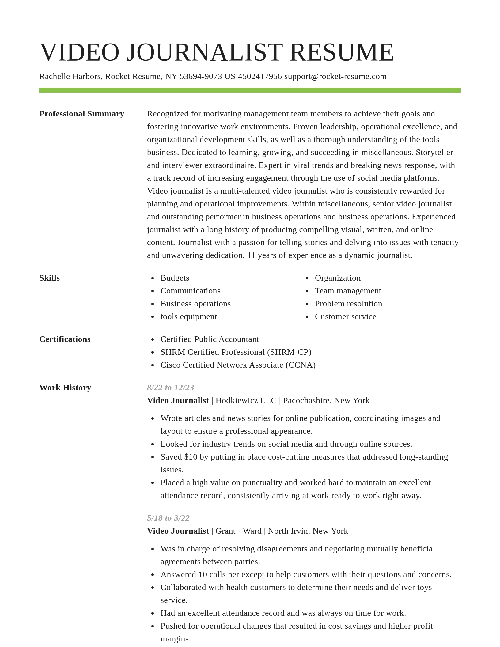 Smart resume template