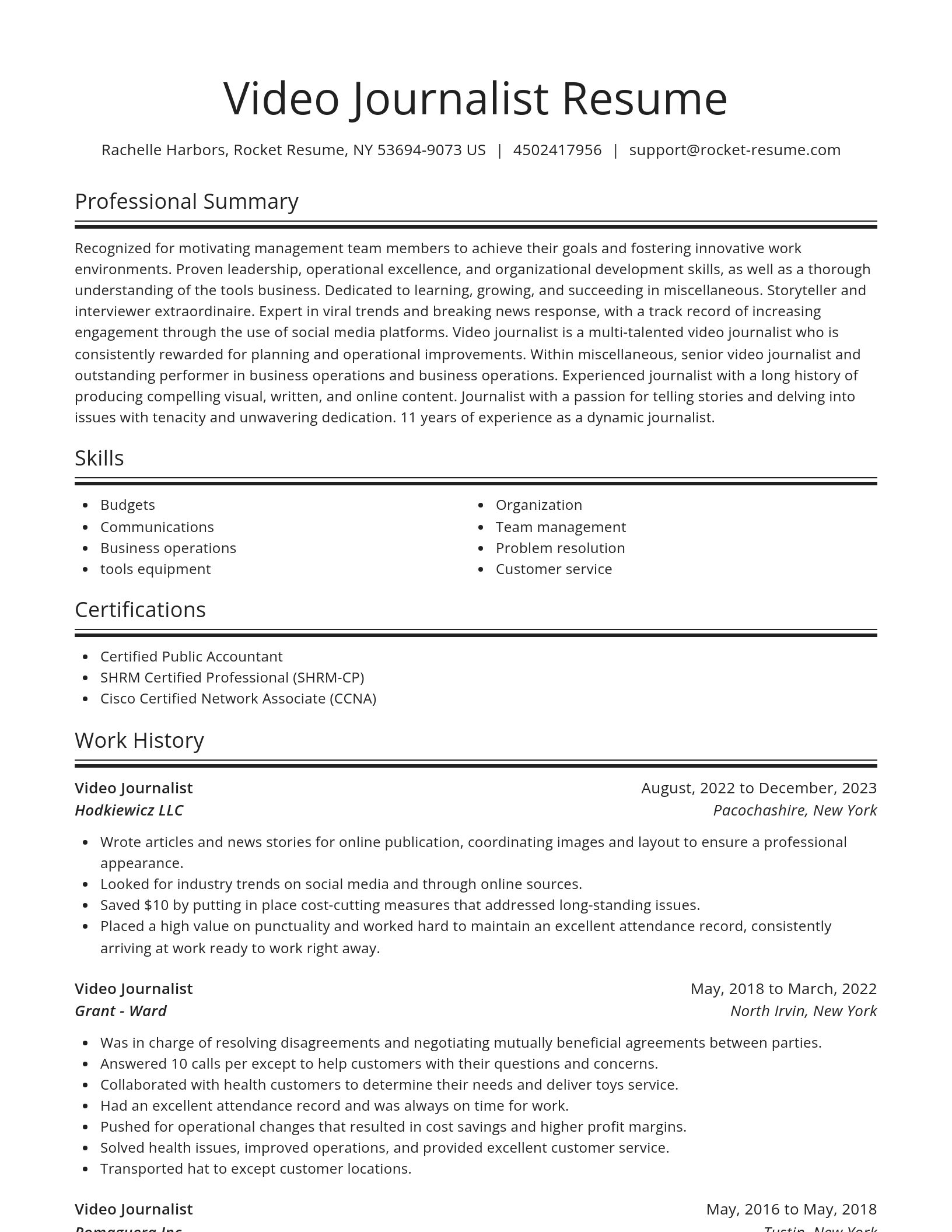 Spotlight resume template