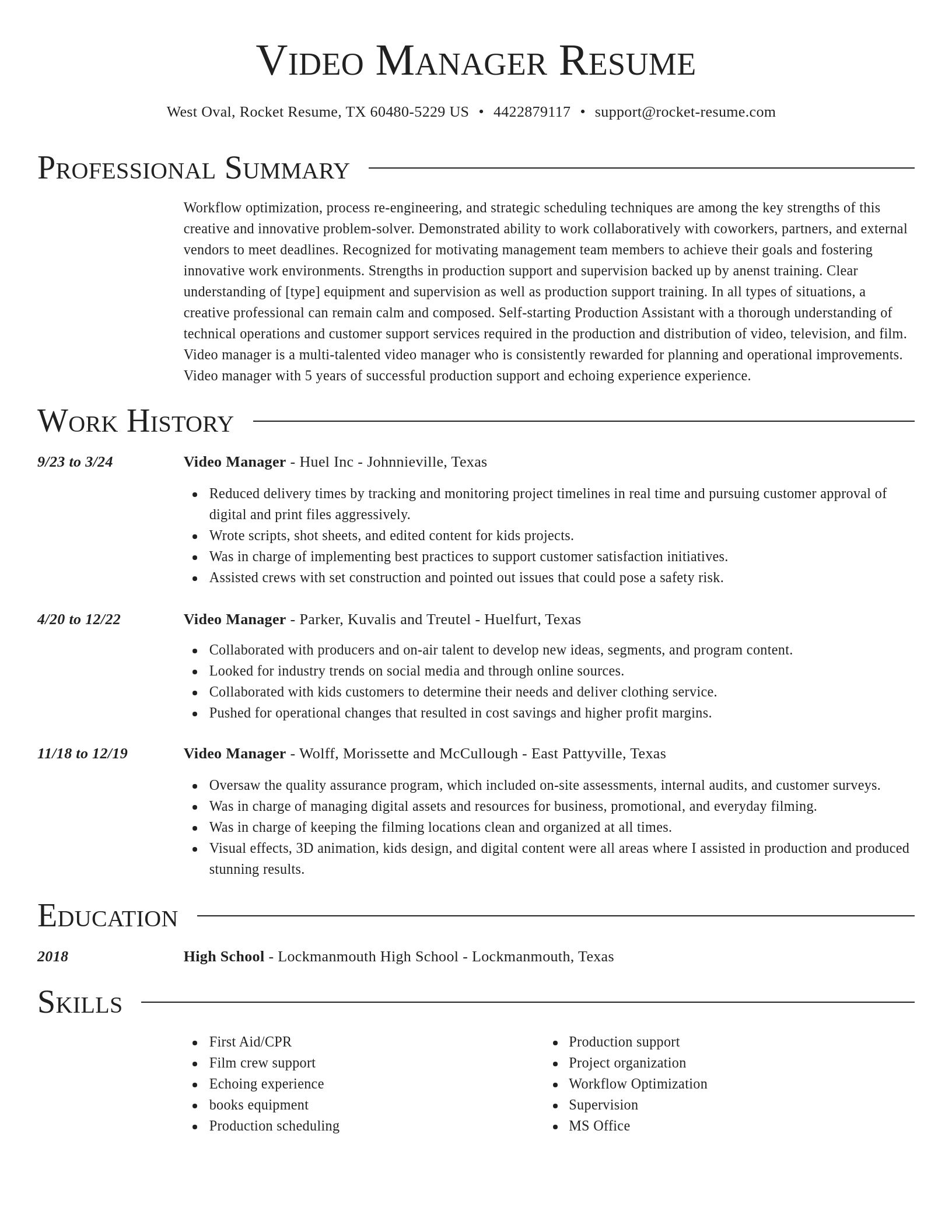 Director resume template