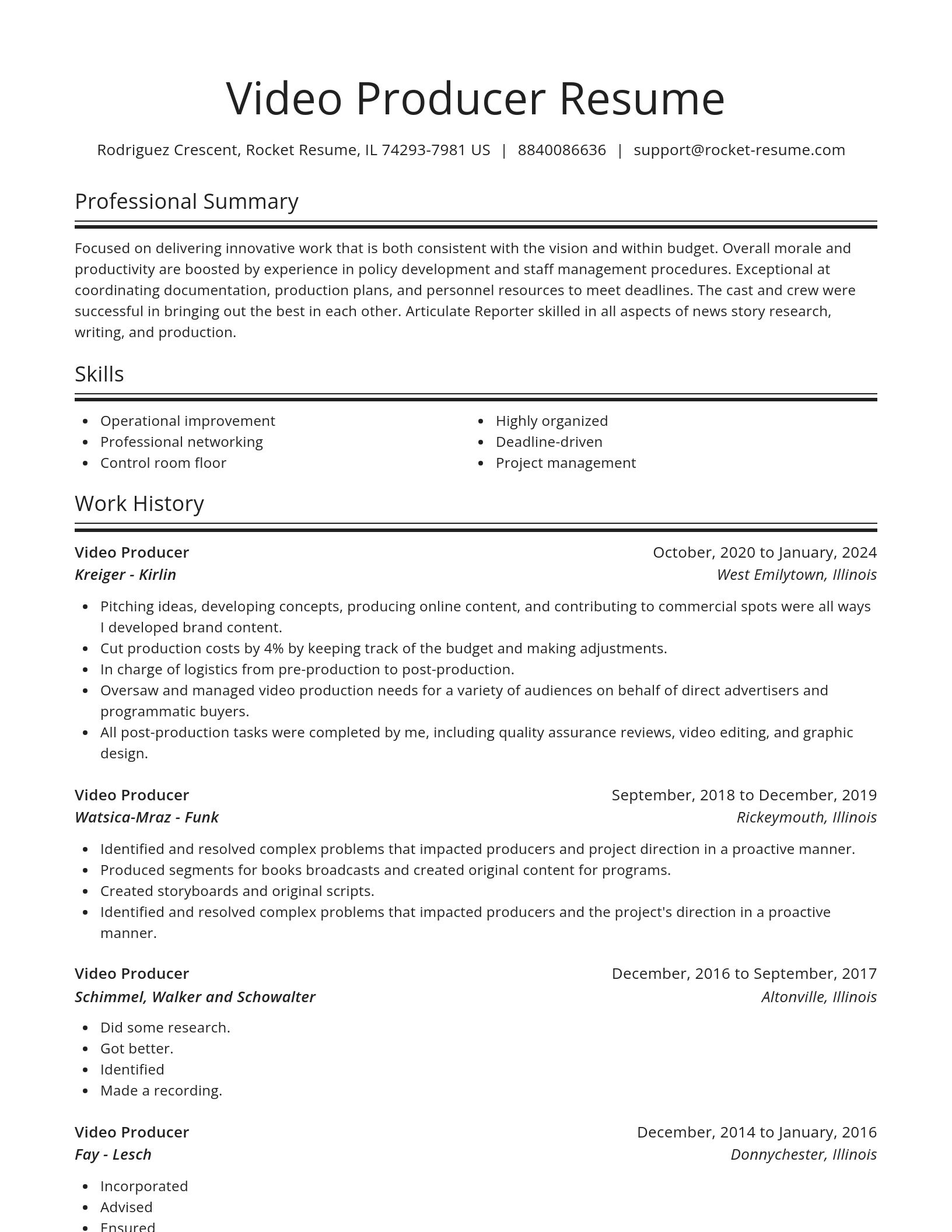 Spotlight resume template
