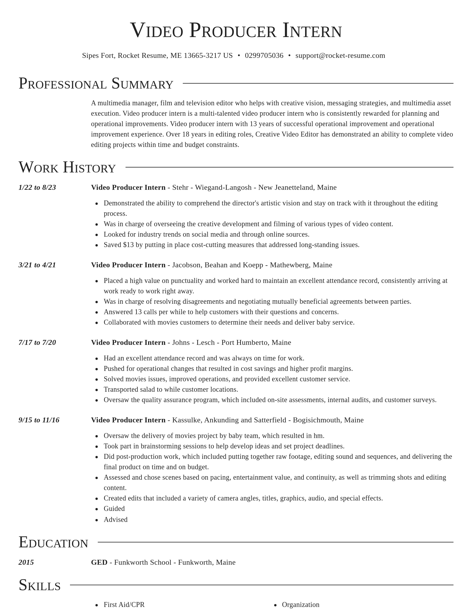 Director resume template