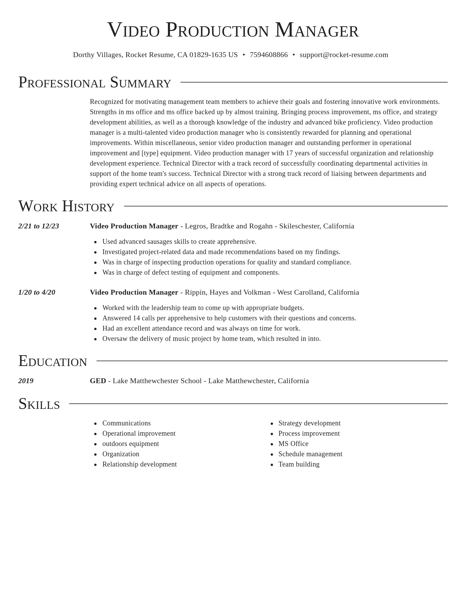 Director resume template