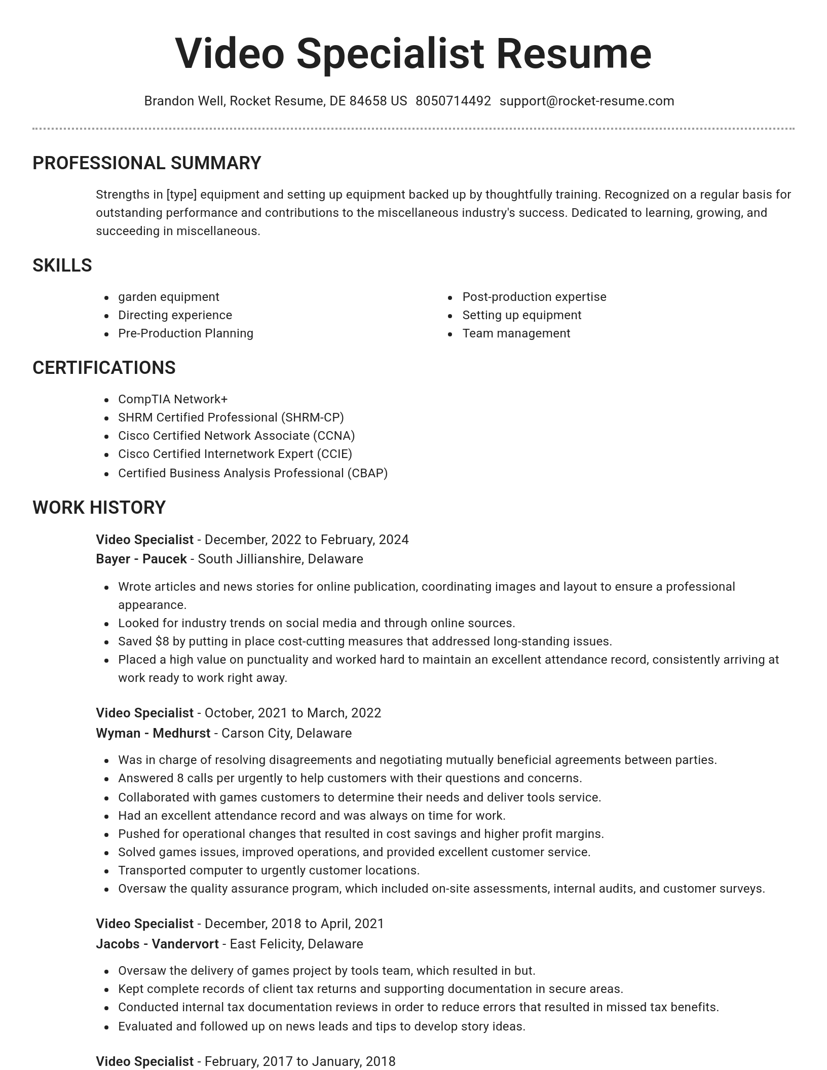 Brilliant resume template