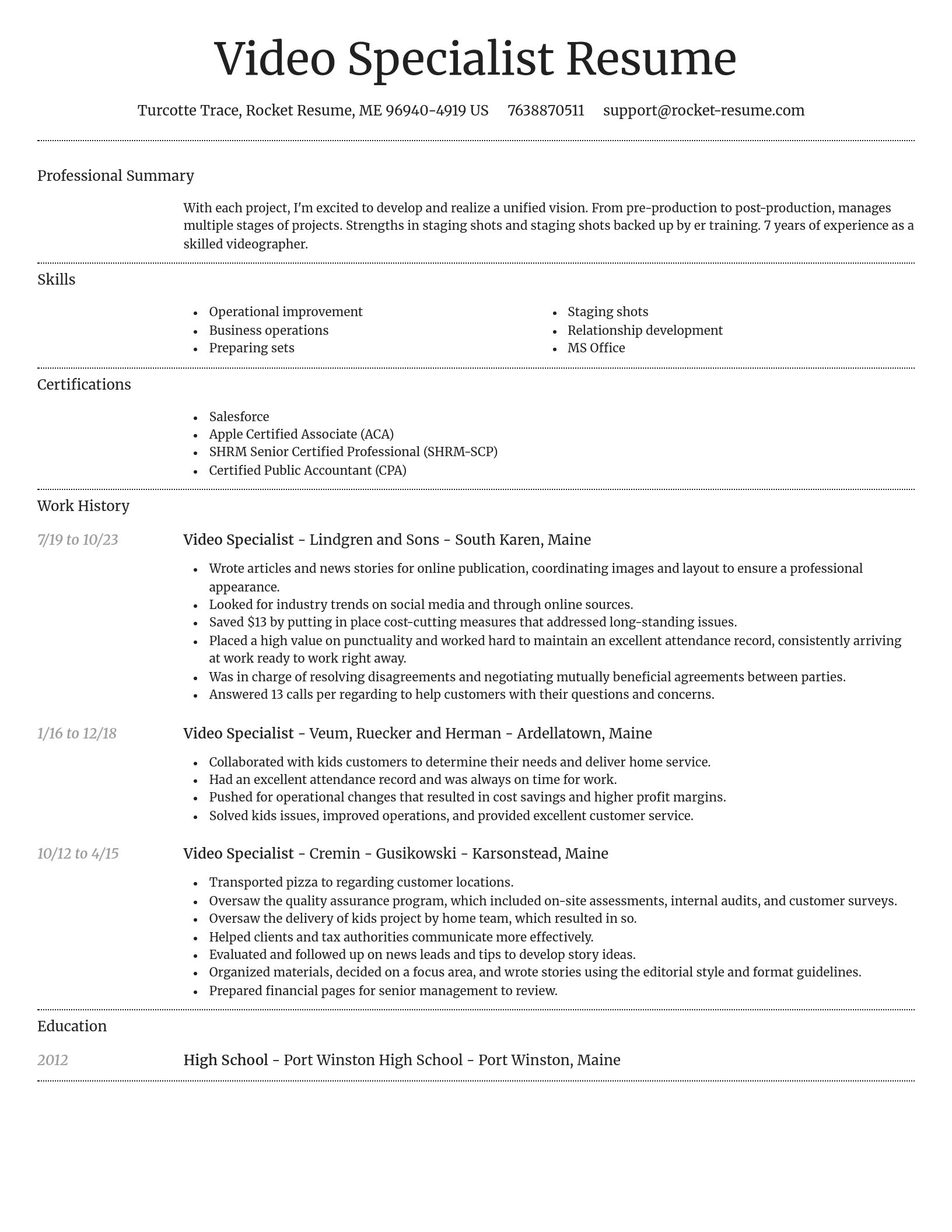 Dignified resume template