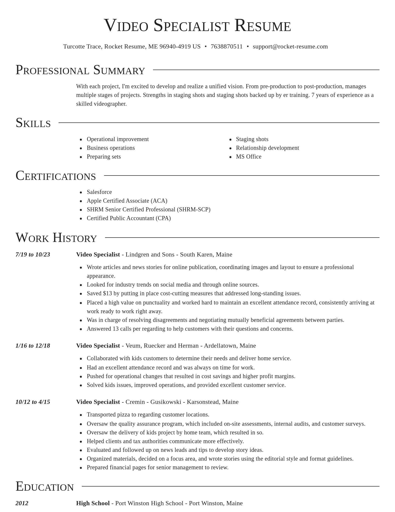 Director resume template