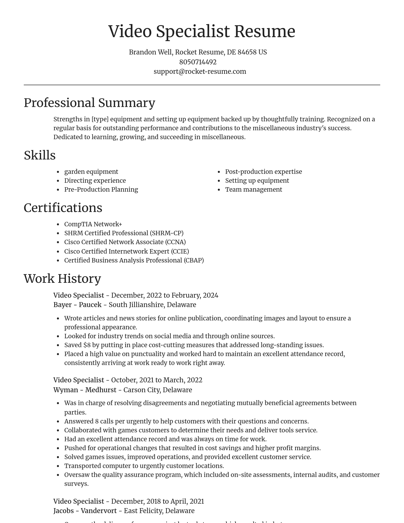Focal Point resume template