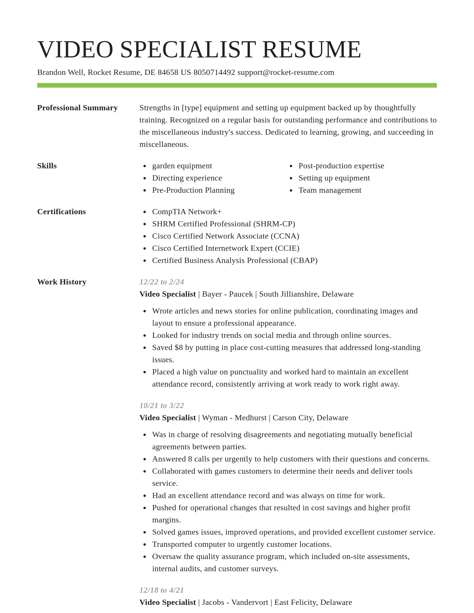 Smart resume template