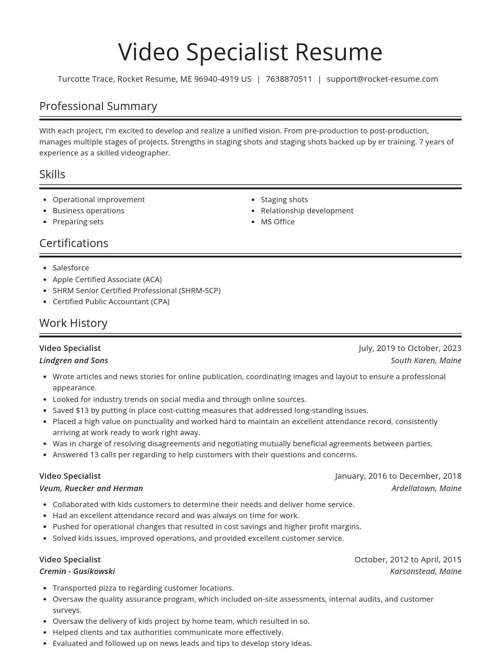 Spotlight resume template