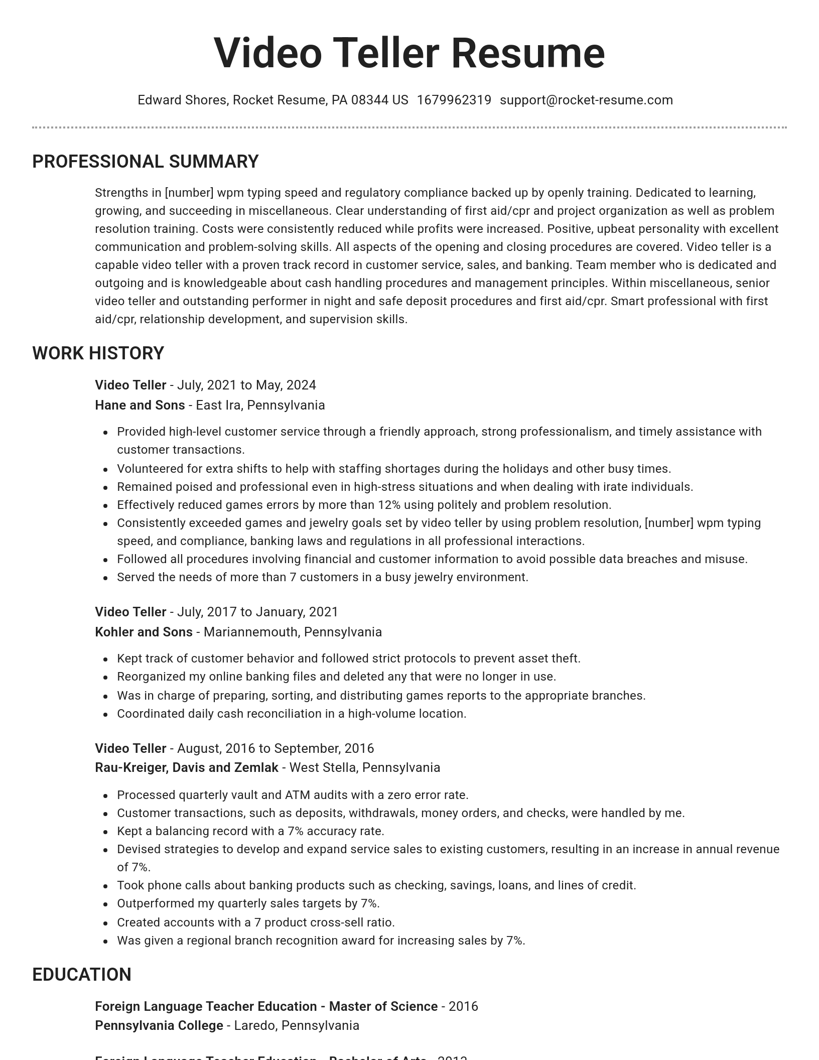 Brilliant resume template