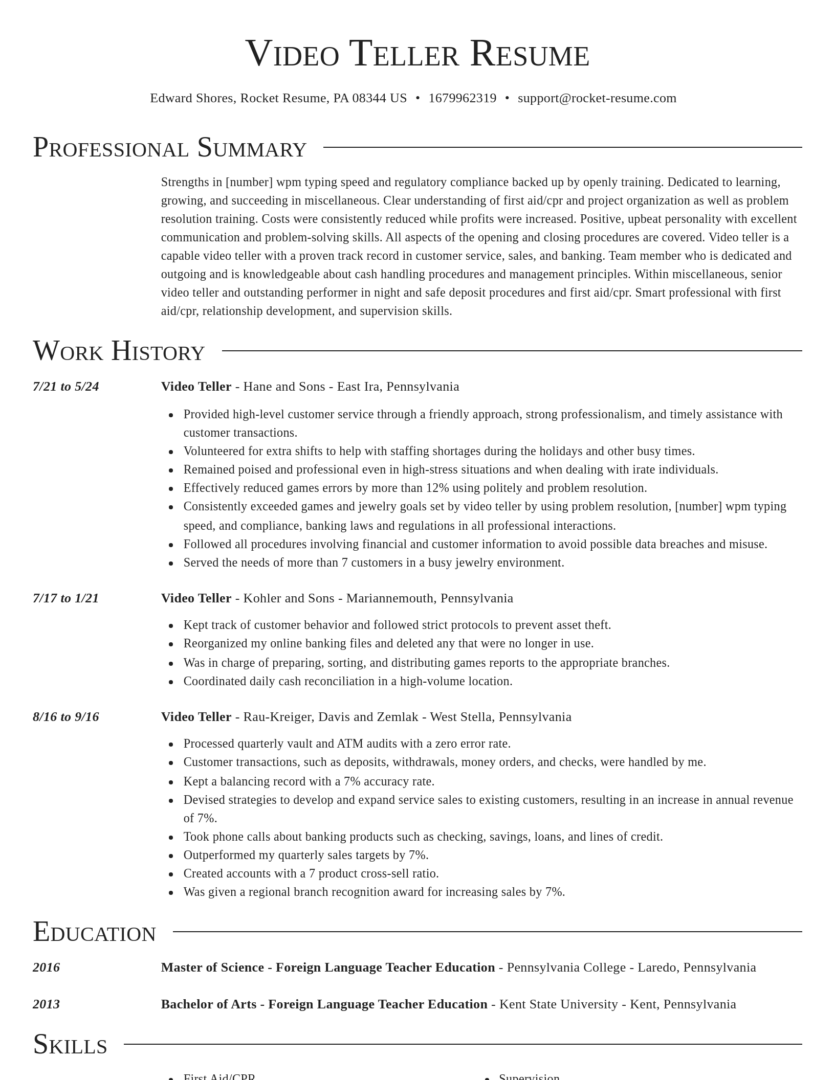 Director resume template