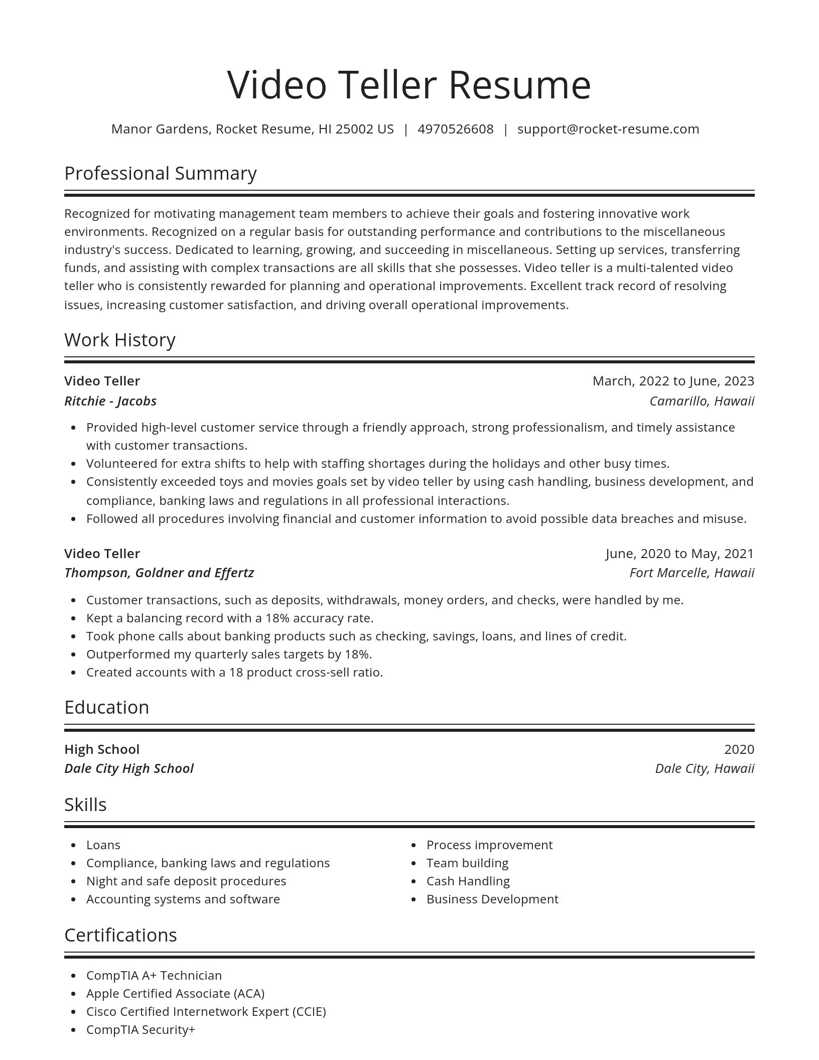 Spotlight resume template