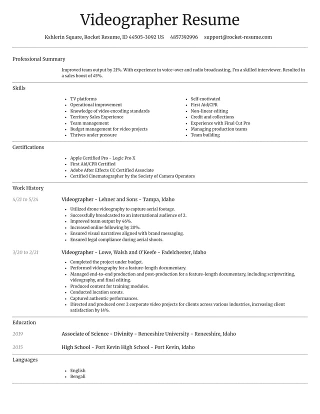 Dignified resume template