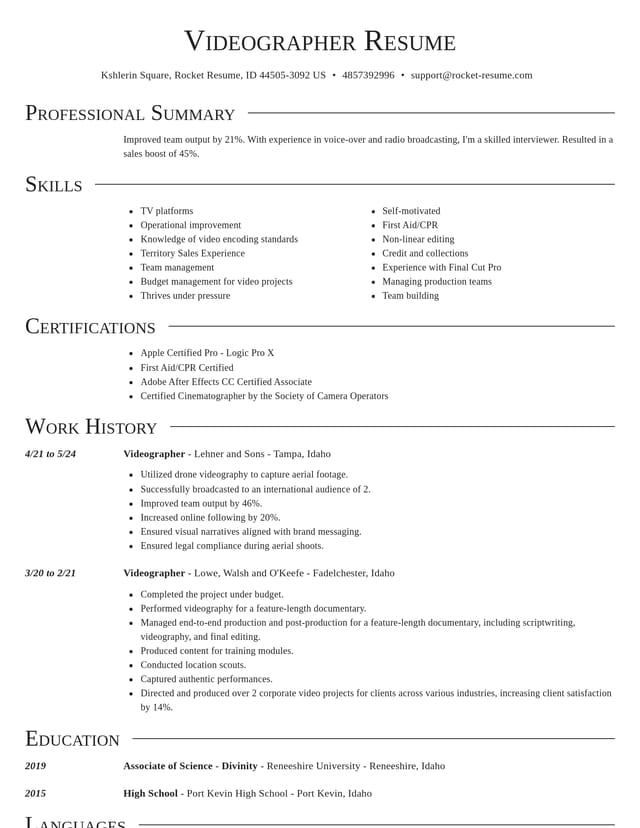 Director resume template