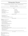 Videographer resume template