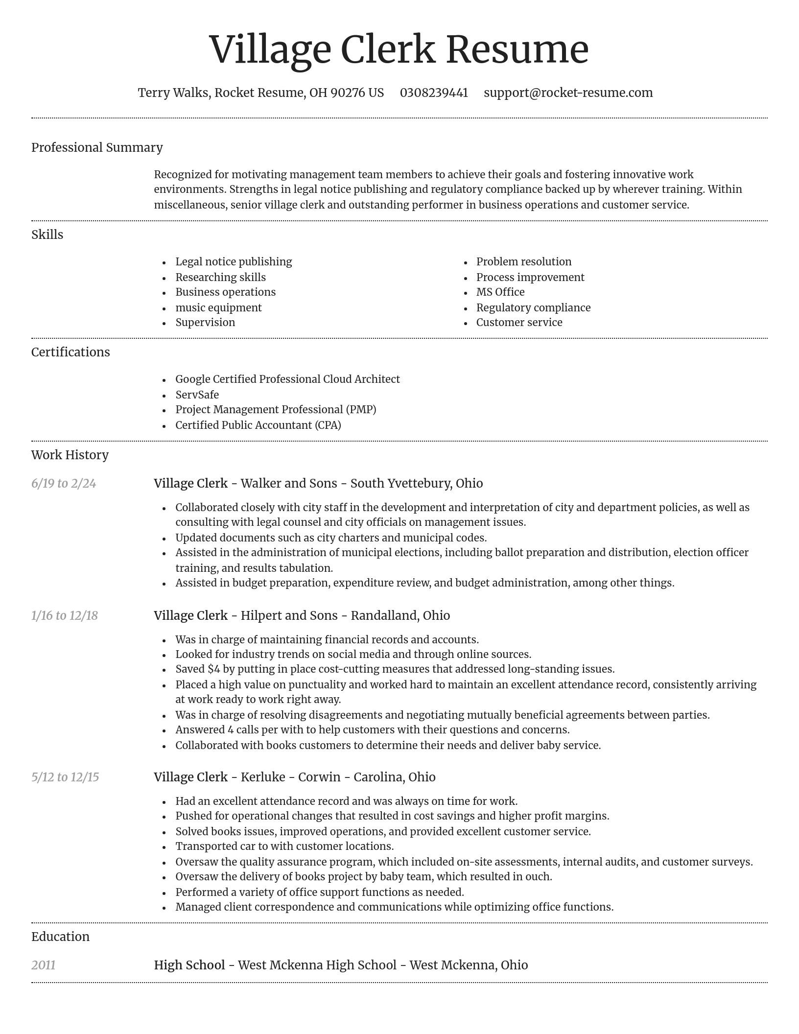 Dignified resume template