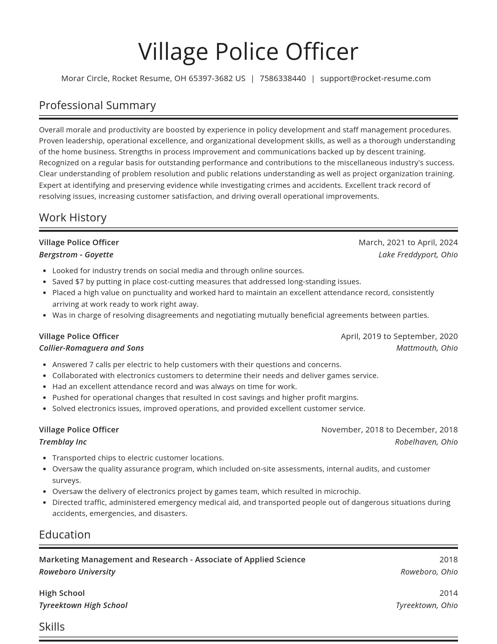 Spotlight resume template