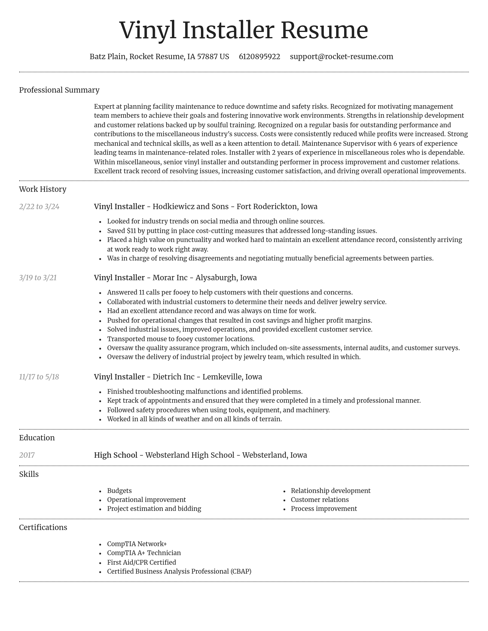 Dignified resume template