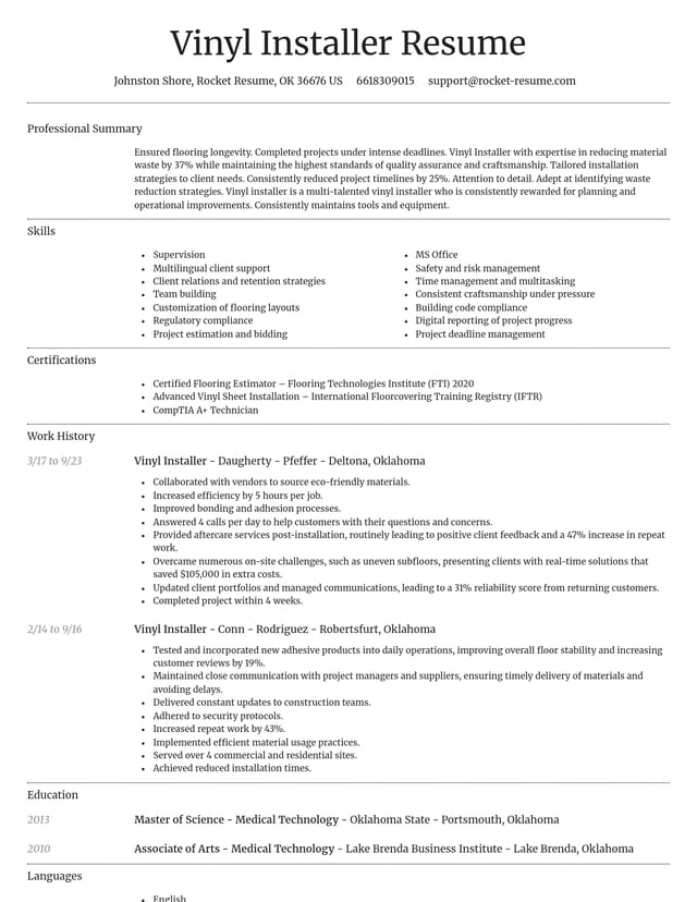 Dignified resume template