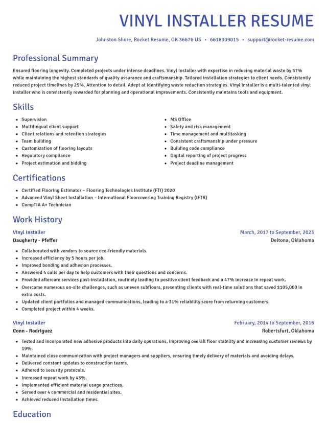 Novel resume template