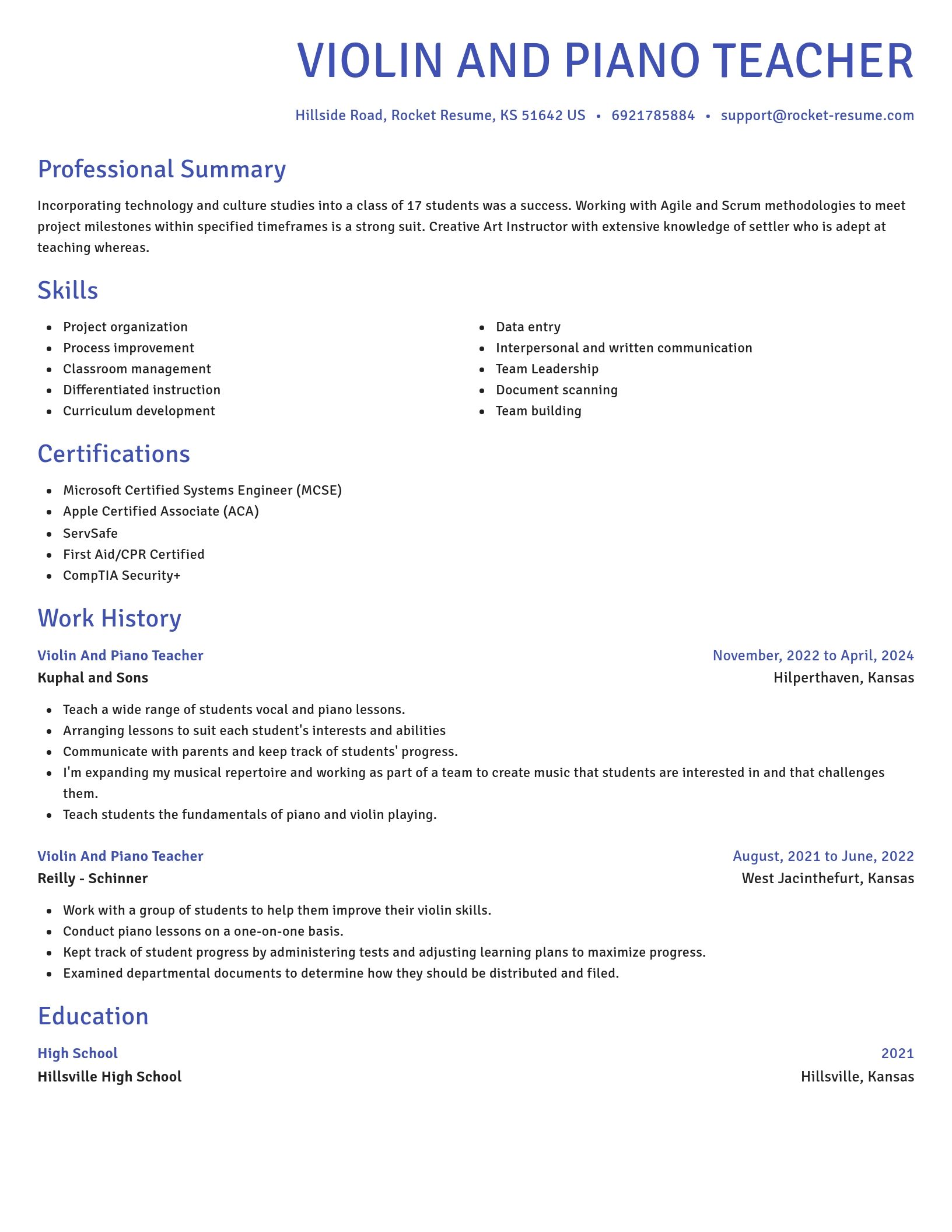 Novel resume template