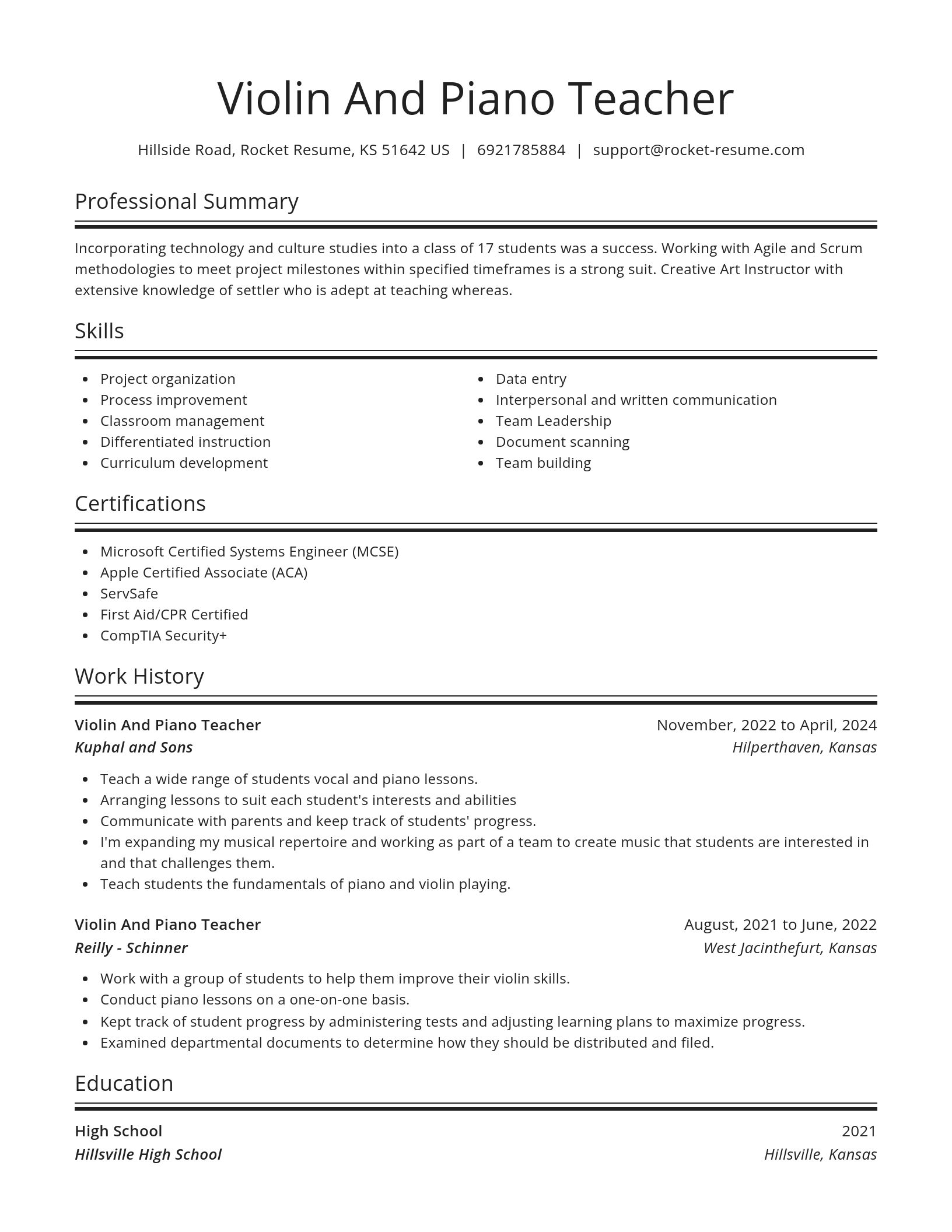 Spotlight resume template