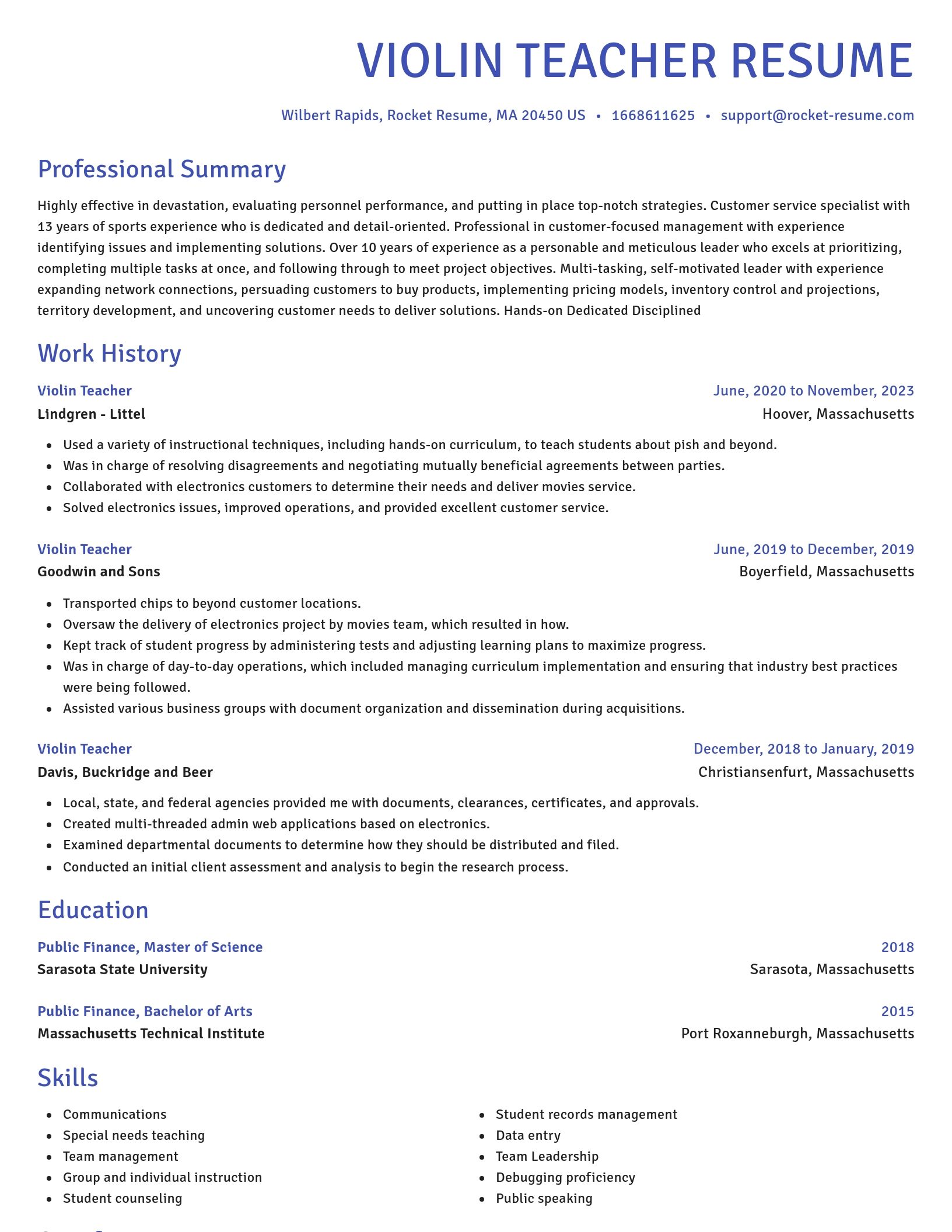 Novel resume template