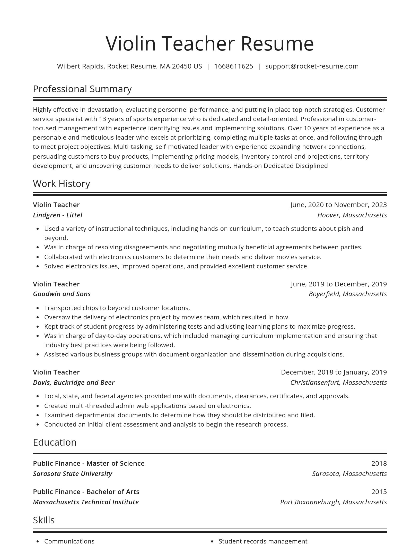 Spotlight resume template