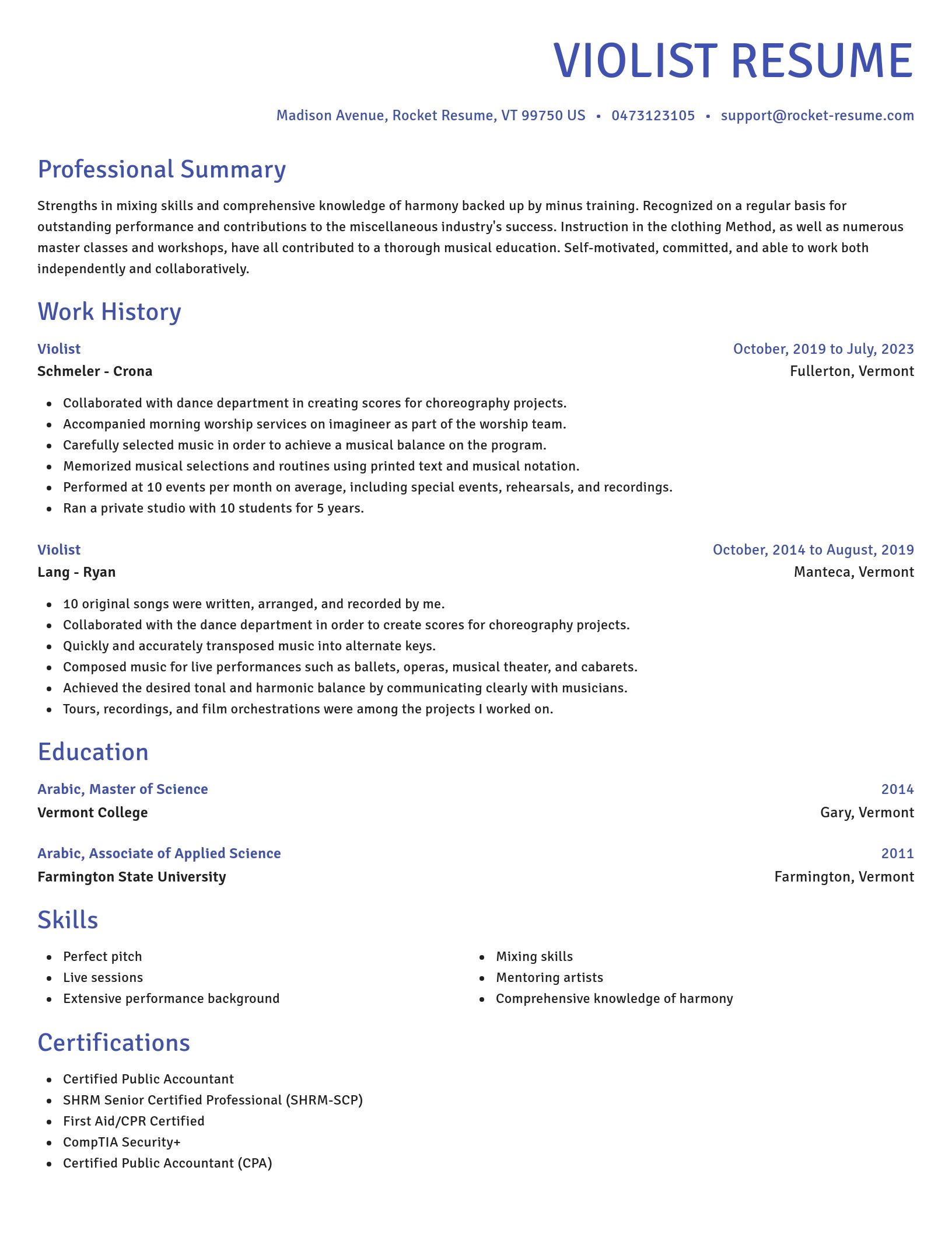Novel resume template