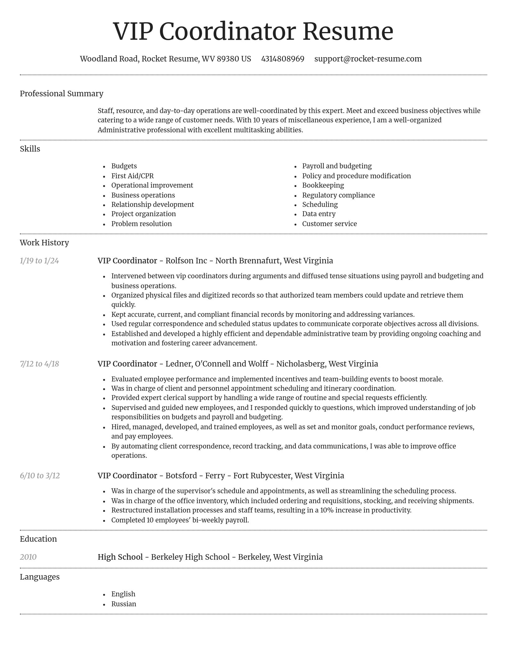 Dignified resume template